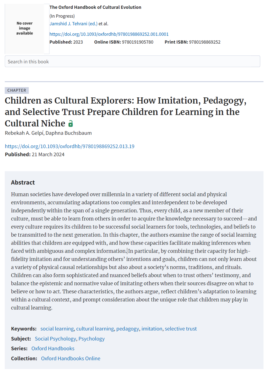 Children as Cultural Explorers