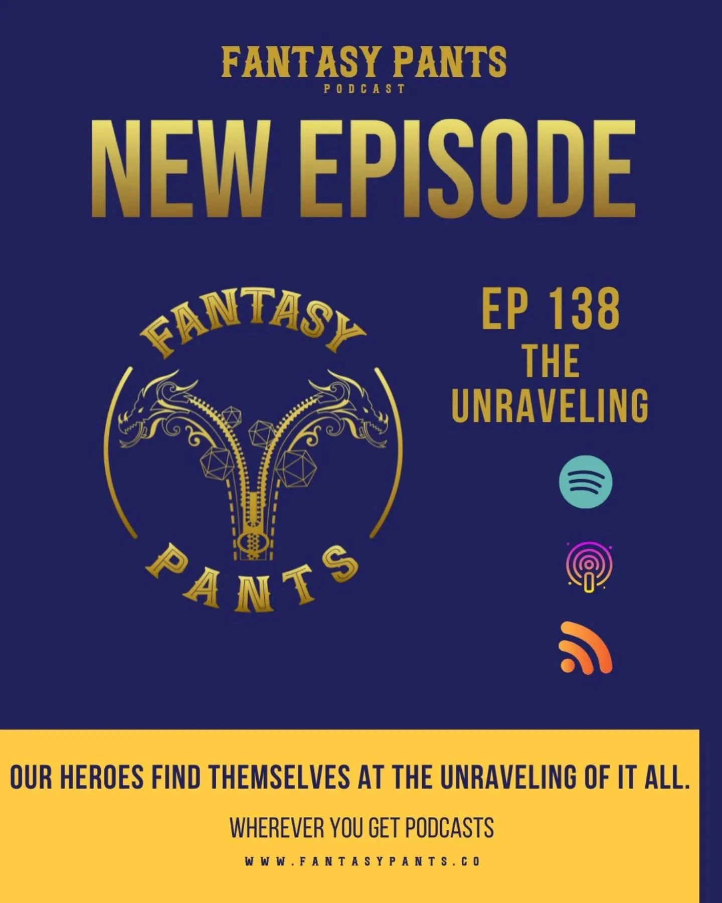 Our heroes find themselves at the unraveling of it all.
Check out our friends @wanderlustdnd and let them know Fantasy Pants sent you!
#DnDCommunity #DnDPodcast #dnd #DnD5e #TTRPGPodcast #TTRPGCommunity #ttrpg