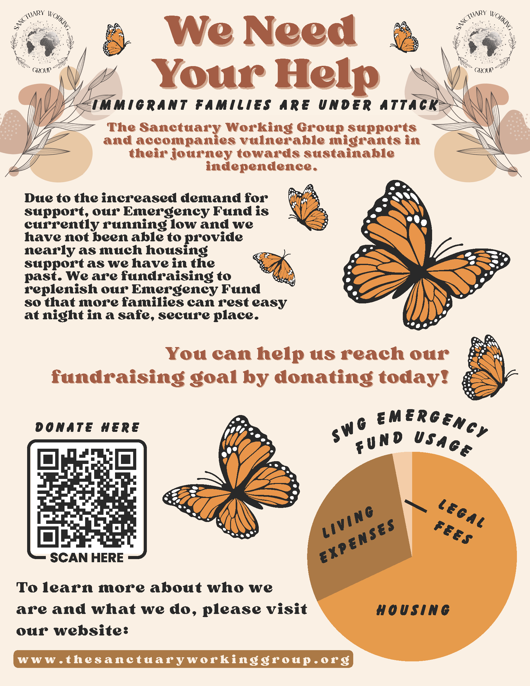 Another flyer we circulated to local businesses and faith communities to spread the word and try to get more donations towards our Emergency Fund. Please feel free to print this out and put it up somewhere people will see it!