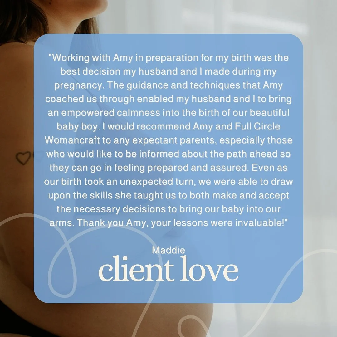 &ldquo;Working with Amy in preparation for my birth was the best decision my husband and I made during my pregnancy...&rdquo; 💛

Maddie&rsquo;s beautiful words speak to the heart of what I aim to do here at Full Circle Womancraft-offering informed, 