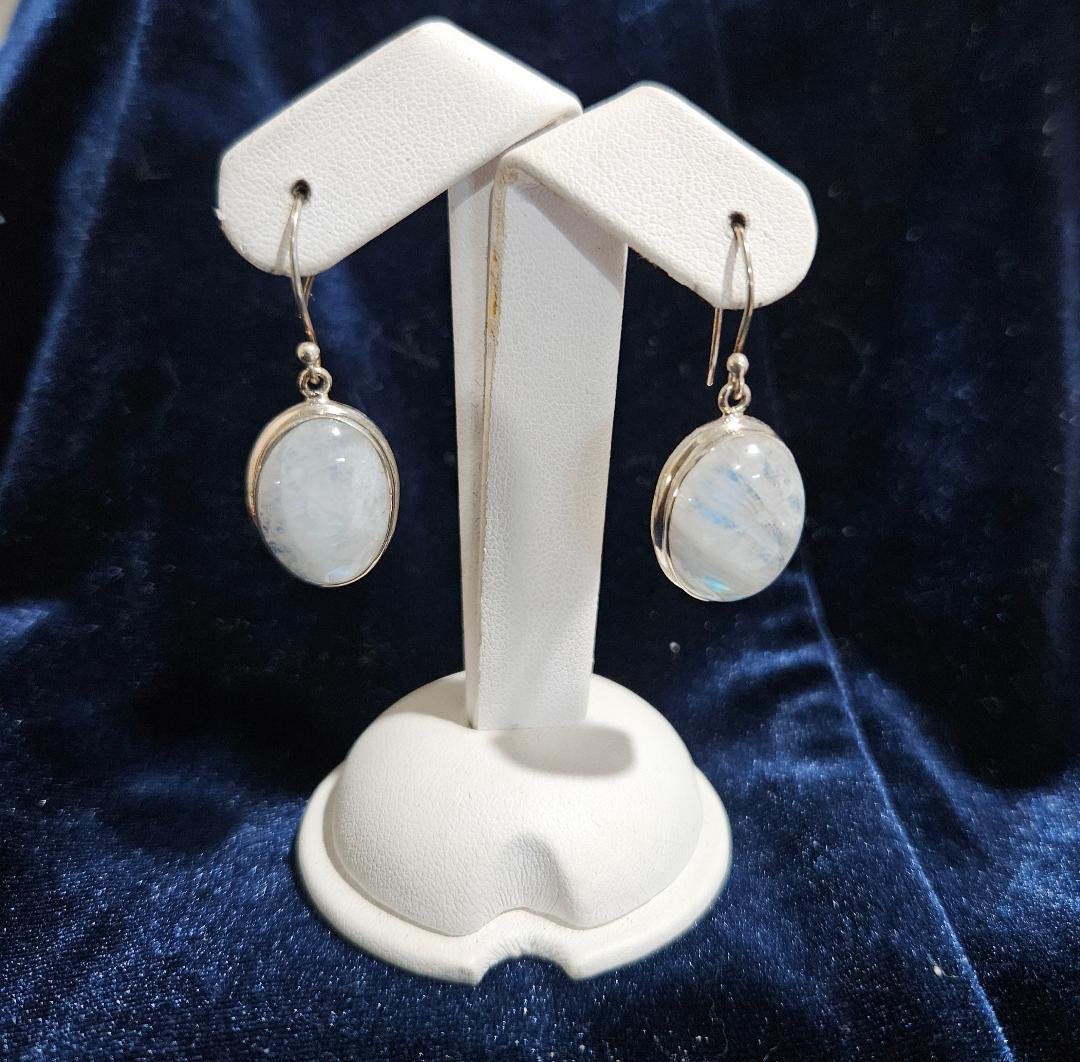 Lunar Glow Moonstone Sterling Silver Earrings