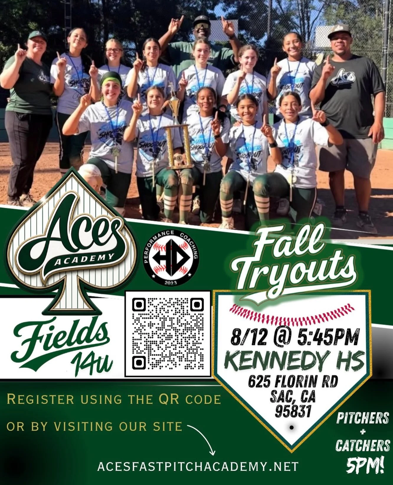 CES Academy HD &ndash; Fields 14U is holding open tryouts as we make the move to 14U and prepare for a highly competitive tournament schedule.

📅 Tuesday, August 12 ⏰ 5:45 PM 📍 Kennedy High School (Sac, CA) 🥎 Pitchers &amp; Catchers report at 5:00