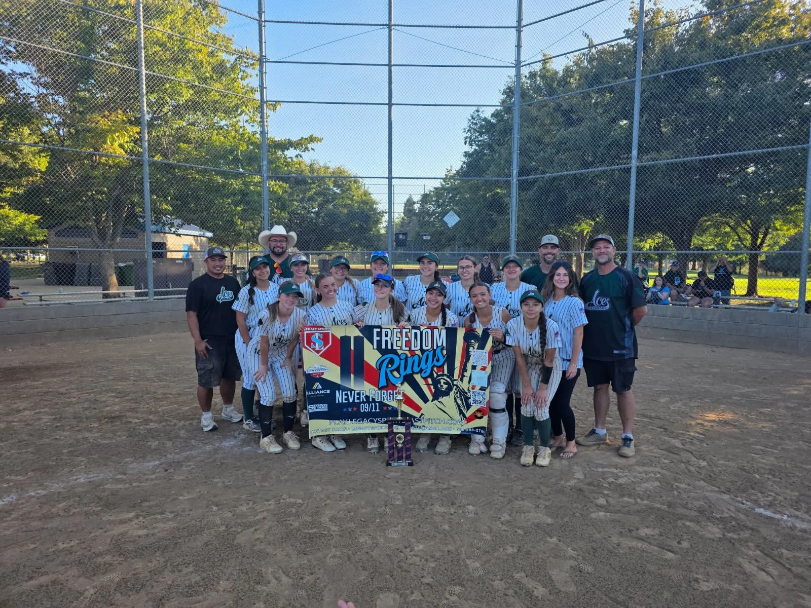 18U Sanchez starting fall off the right way, taking home the Legacy Freedom Rings Tournament Championship in Folsom in dominating fashion!

64 runs scored. 6 allowed.

#champions #softball #acesup&spades;️