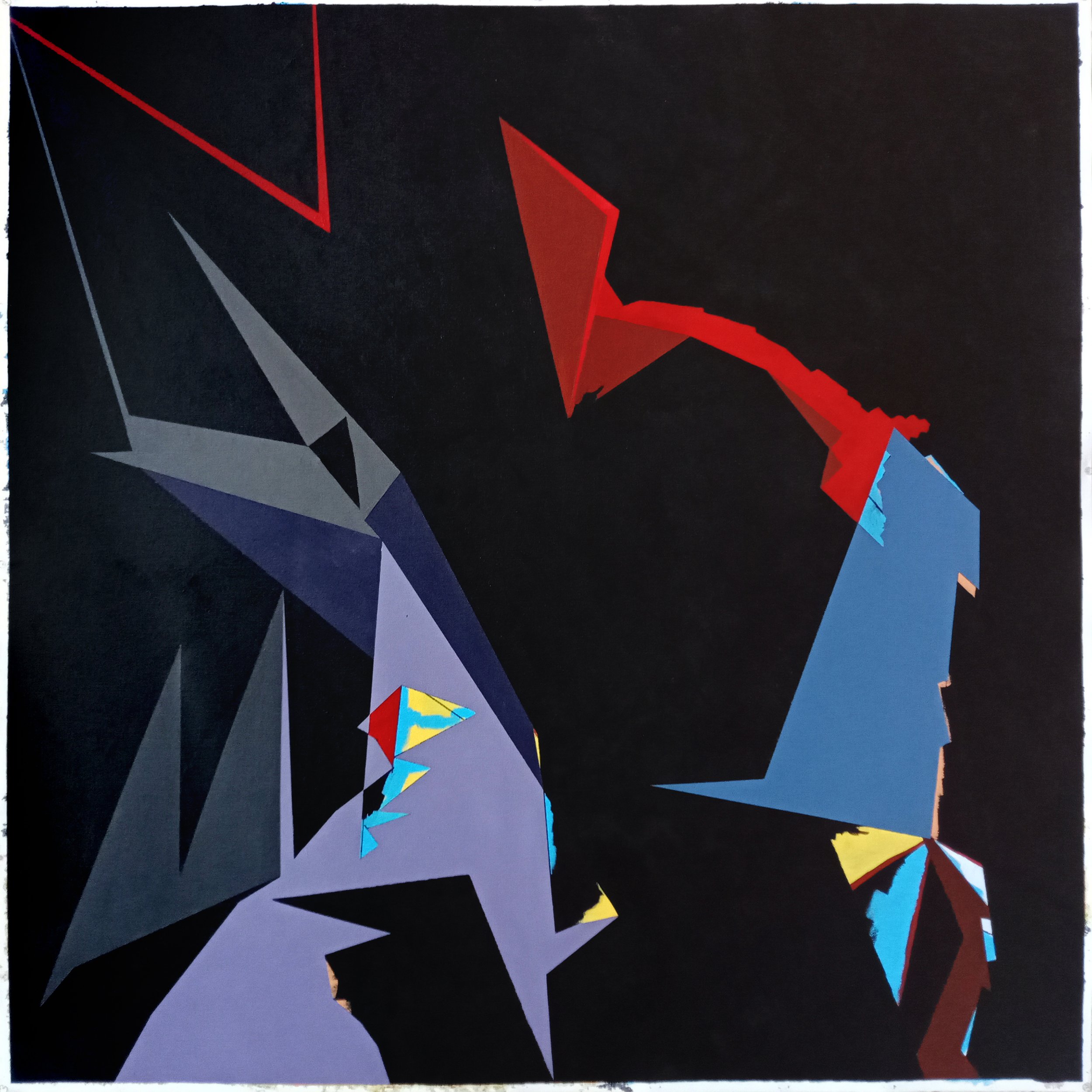 Worlds Apart, 2023 (44" x 44" - Acrylic on Canvas)