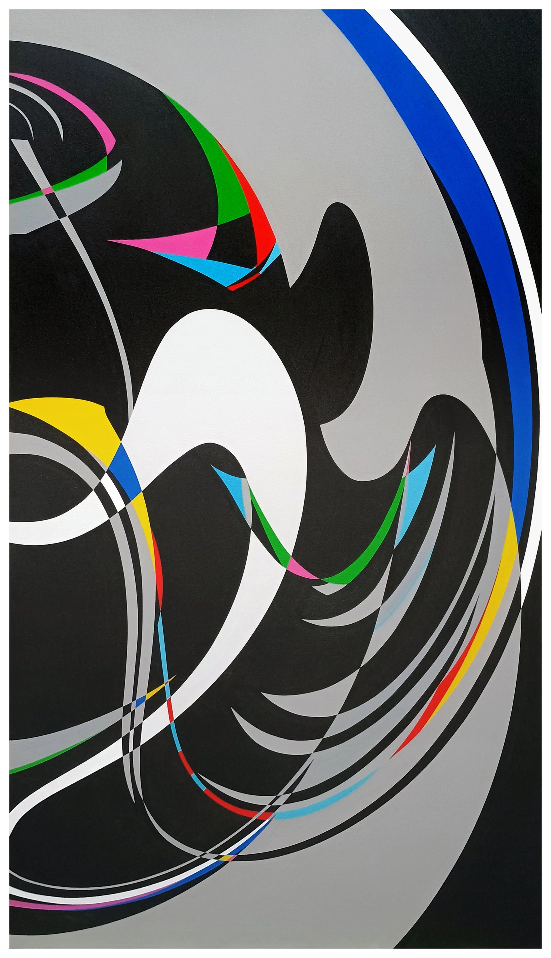   
Great Crested Grebe Love Dance 
  

 
Acrylic gouache and micaceous iron dioxide  on canvas 60" x 34" 2026 
 