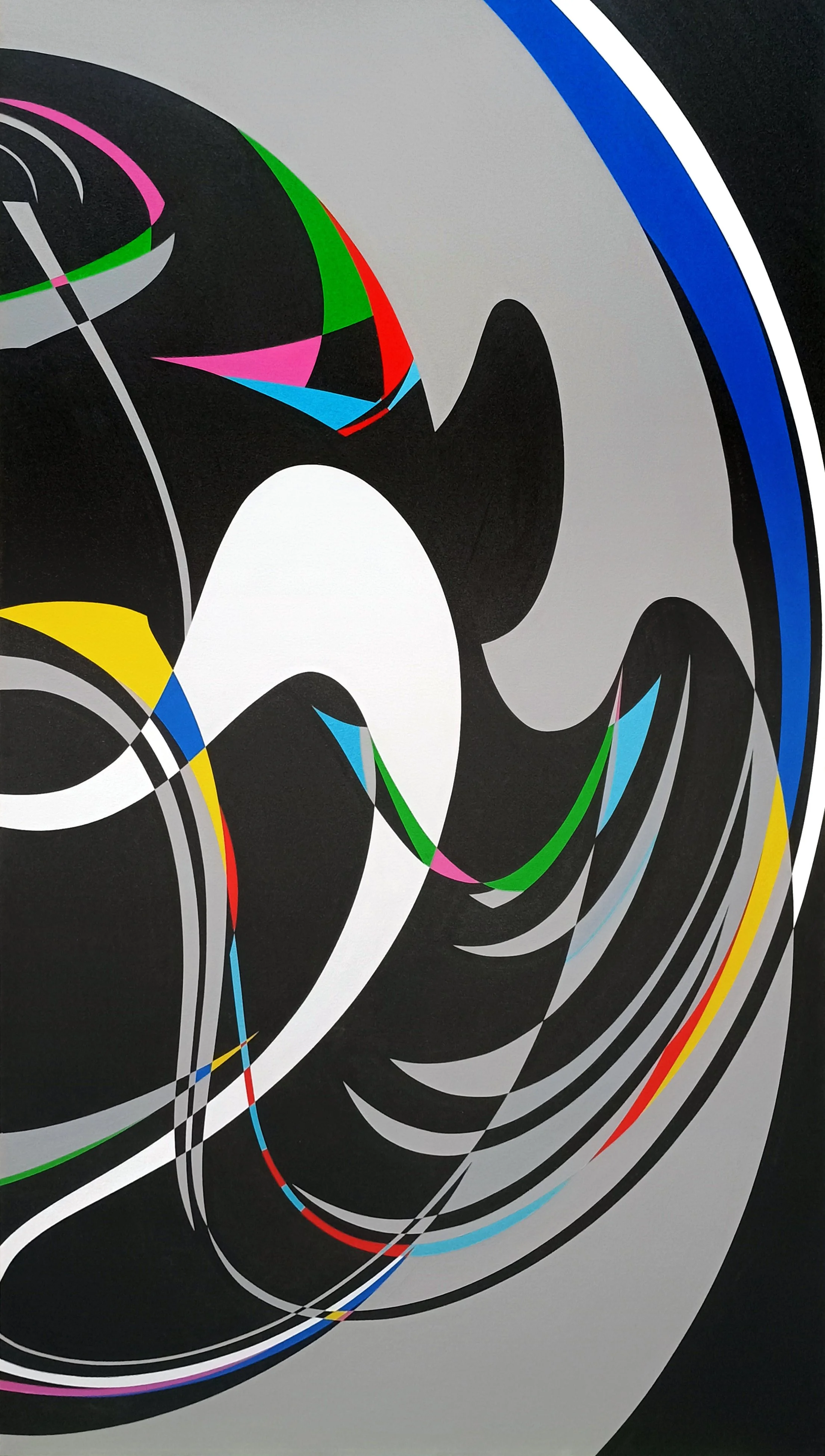 Great Crested Grebe Love Dance, 2026 (60" x 34" - Acrylic Gouache and Micaceous Iron Dioxide on Canvas)