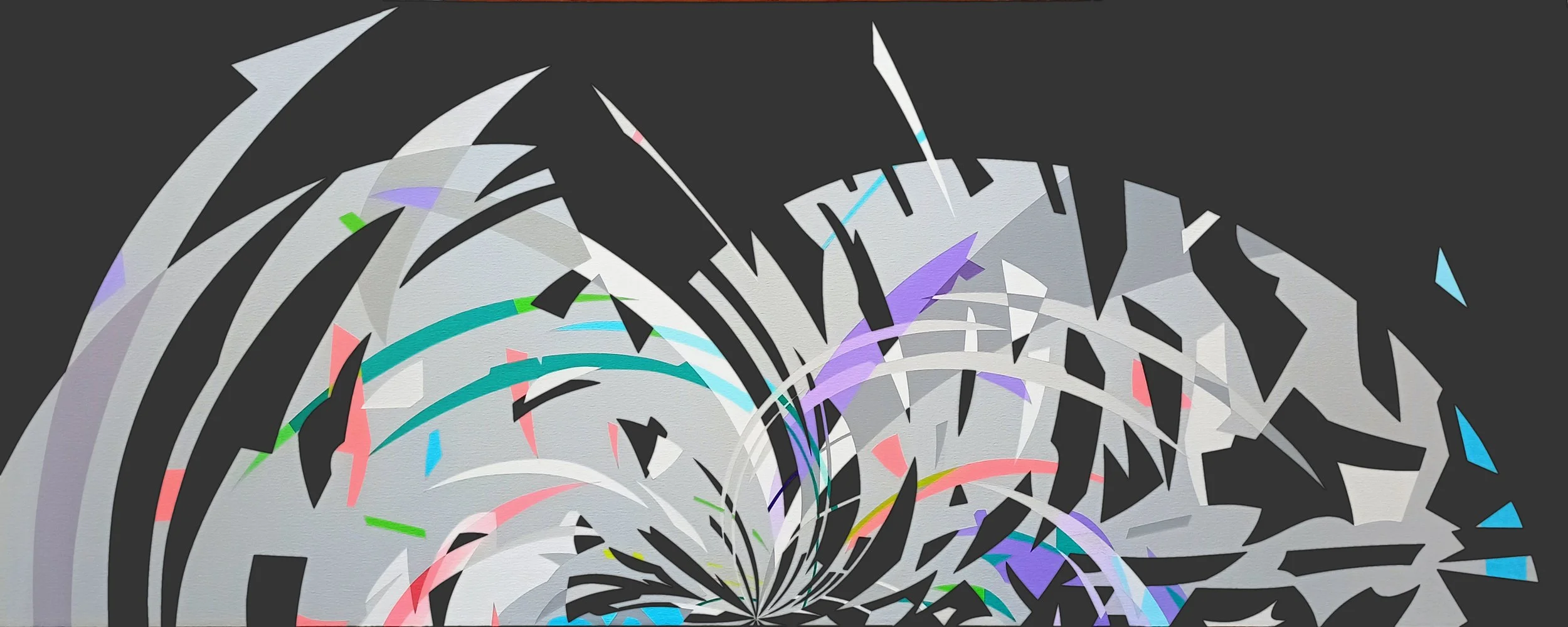 Insomnia, 2026 (24" x 60" - Acrylic Gouache on Canvas)