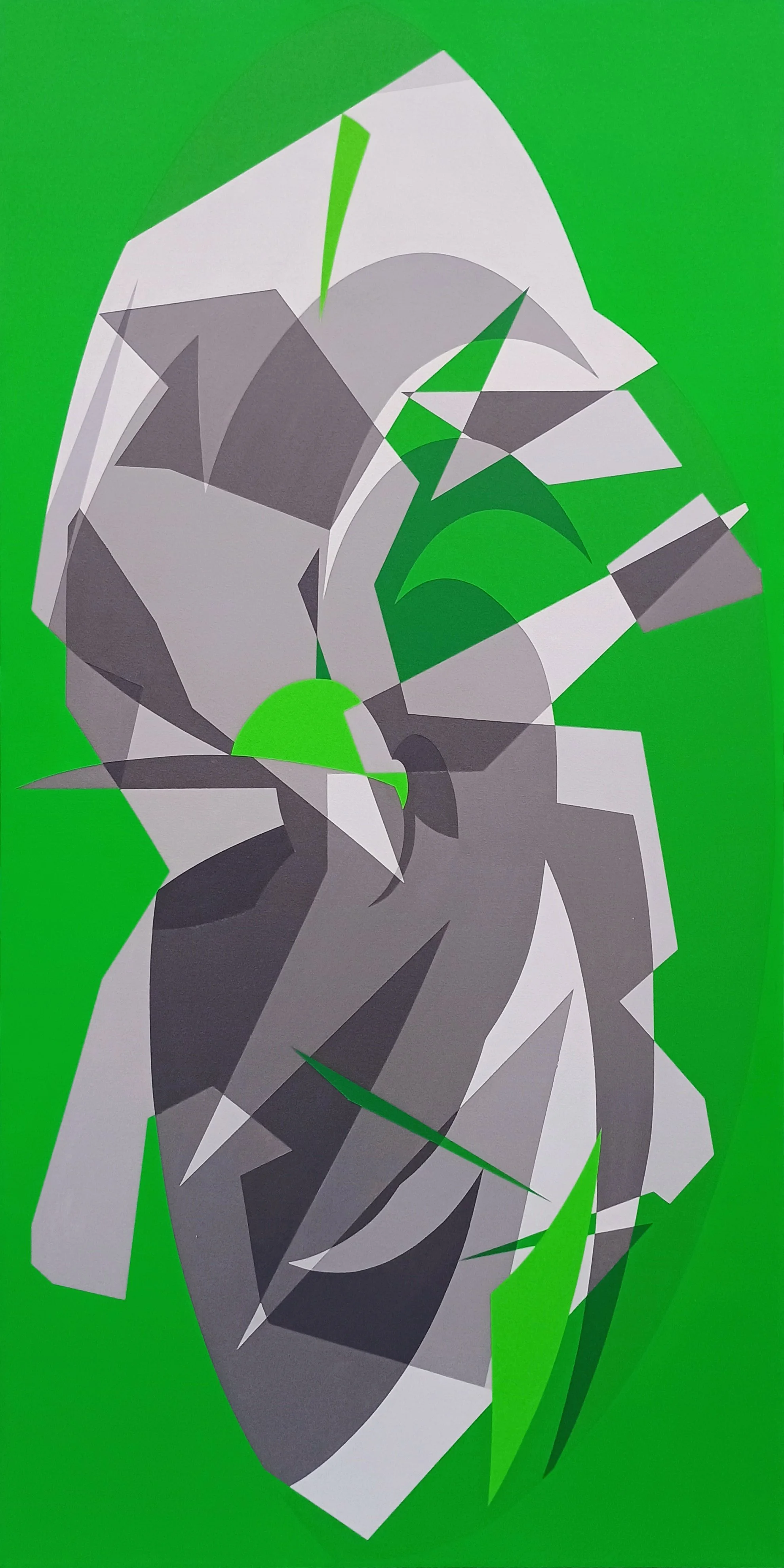 Rivers of Sorrow, 2025 (60" x 30" Acrylic Gouache on Canvas)