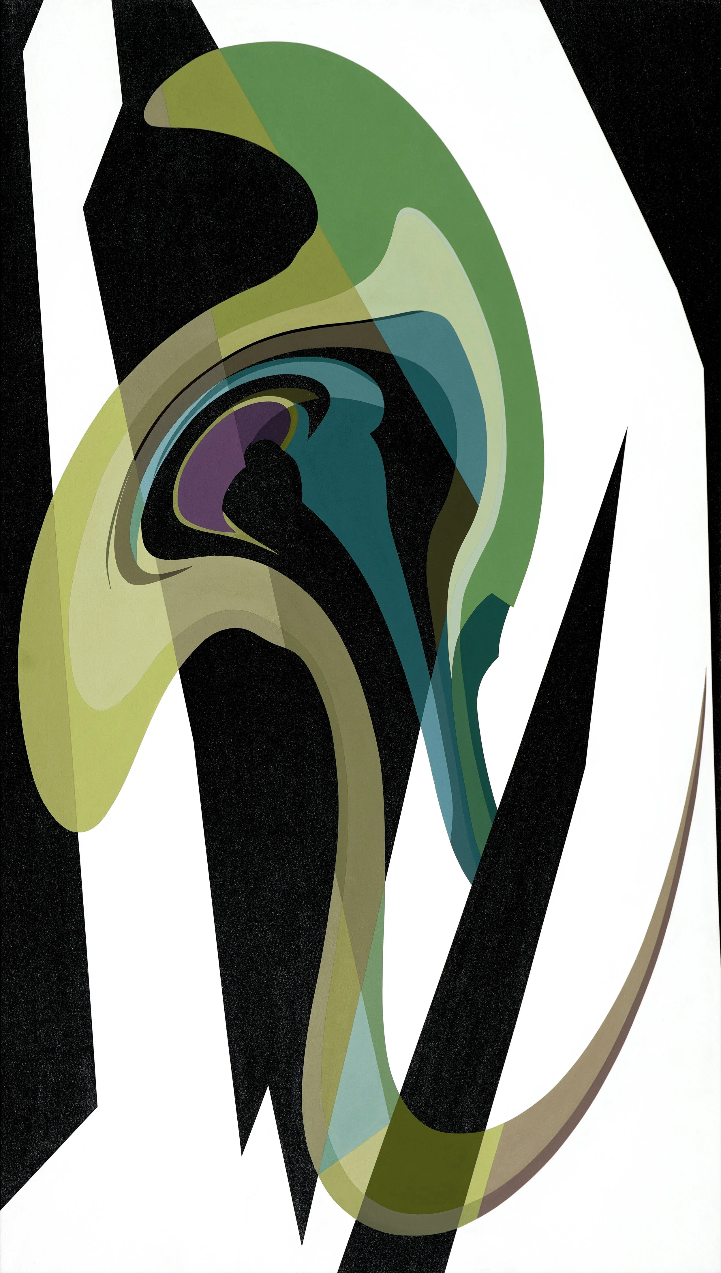 Arum II, 2025 (60" x 34" - Acrylic Gouache and Micaceous Iron Dioxide on Canvas)