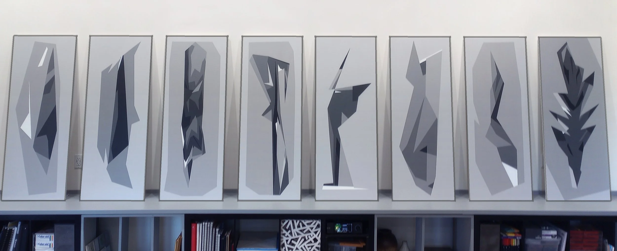 Botany, 2025 (8 panels, each 52" x 20" - Acrylic on canvas)