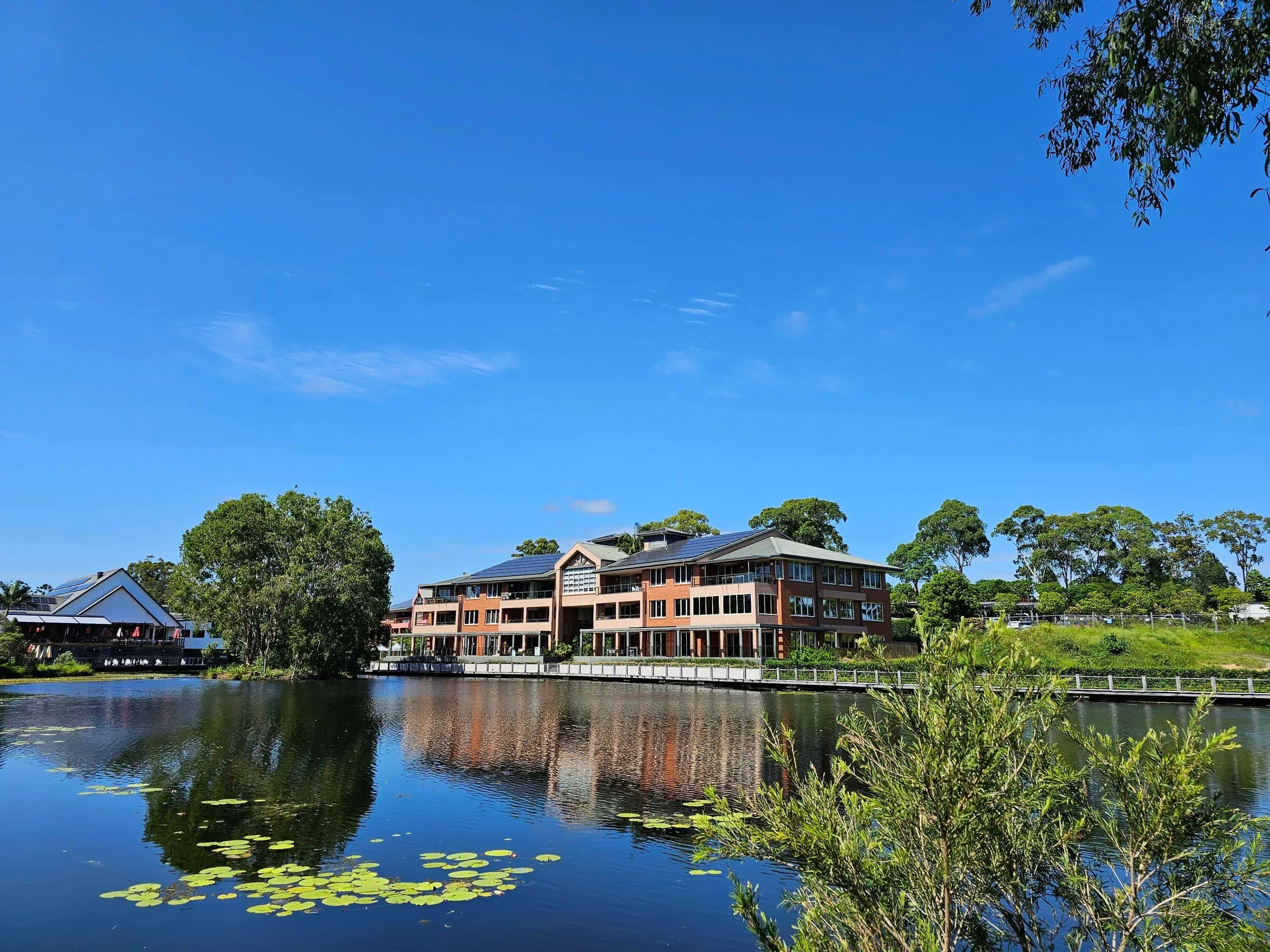 Lakeside Rooms from the lake. Serene psychology.
