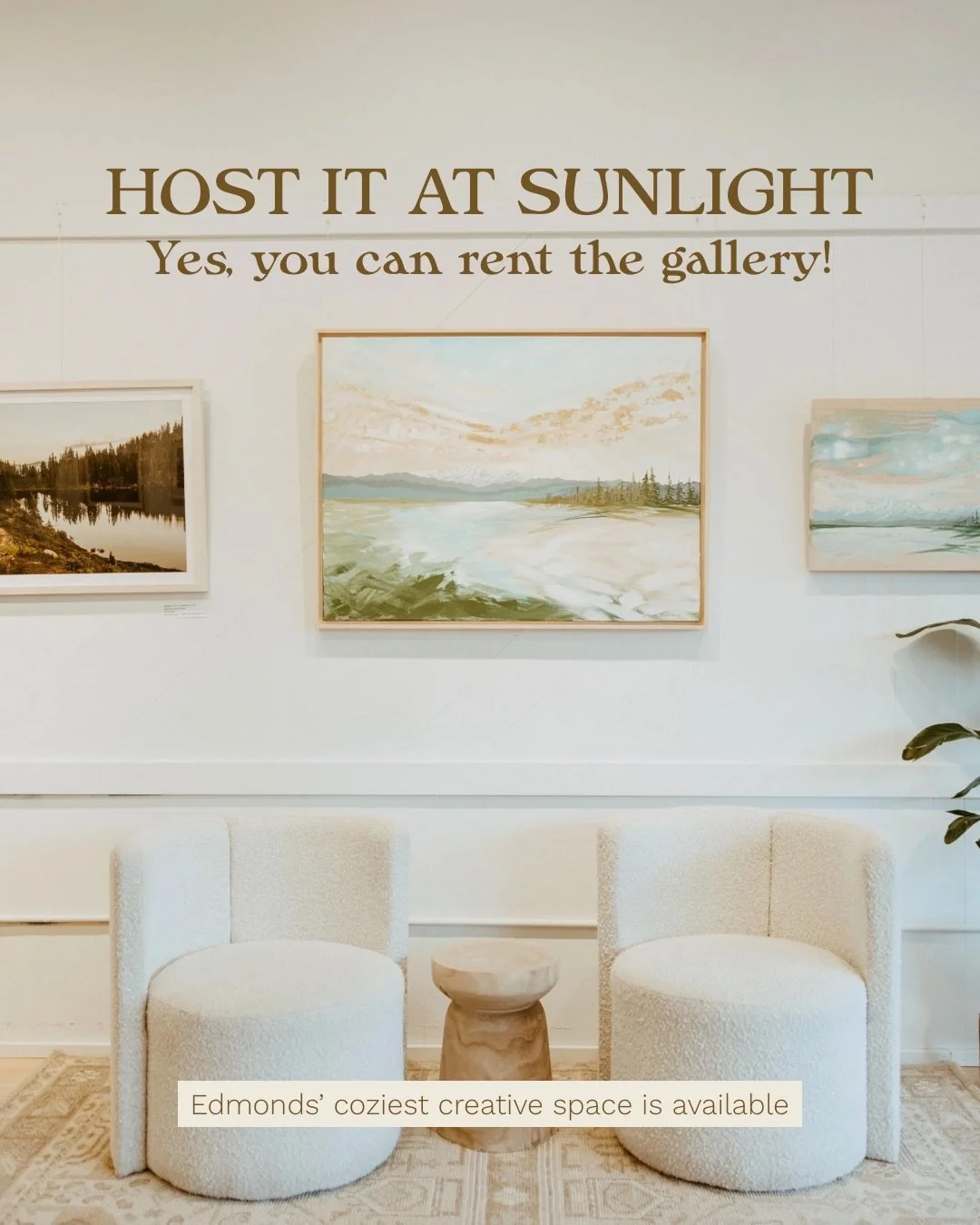 Sunlight isn&rsquo;t just a gallery. It&rsquo;s a gathering space.

We&rsquo;ve hosted pop-ups, workshops, showers, off-sites, creative meetups, micro weddings, and brand events &mdash; and every single one has felt intentional, warm, and community-c