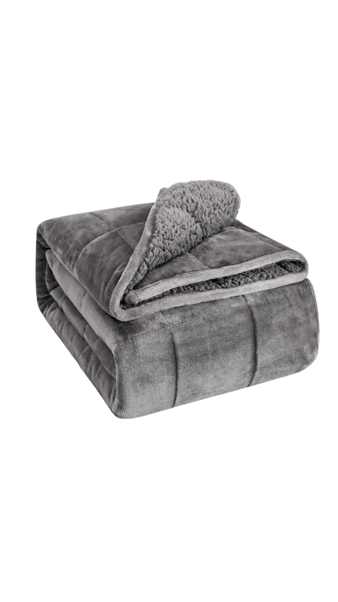 Sherpa Fleece Weighted Blanket for Adult, 15 lbs Dual Sided Cozy Fluffy Heavy Blanket, Ultra Fuzzy Throw Blanket with Soft Plush Flannel Top