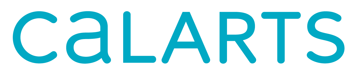 'CALARTS' logo, crafted with simple blue lowercase and uppercase letters.