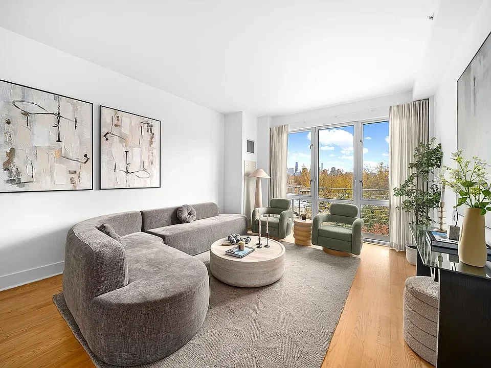 Living room with park view