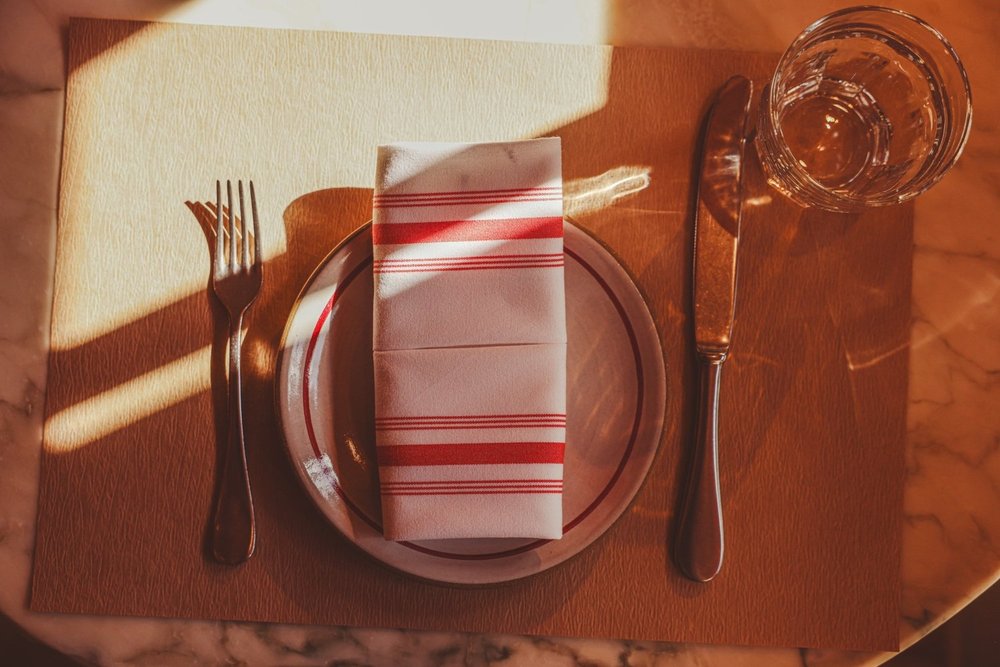 Table setting in afternoon light