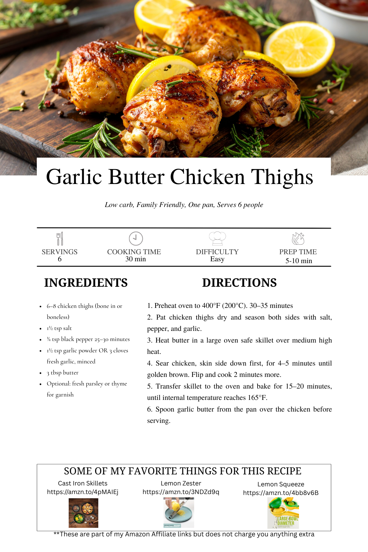 Garlic Butter Chicken Thighs
