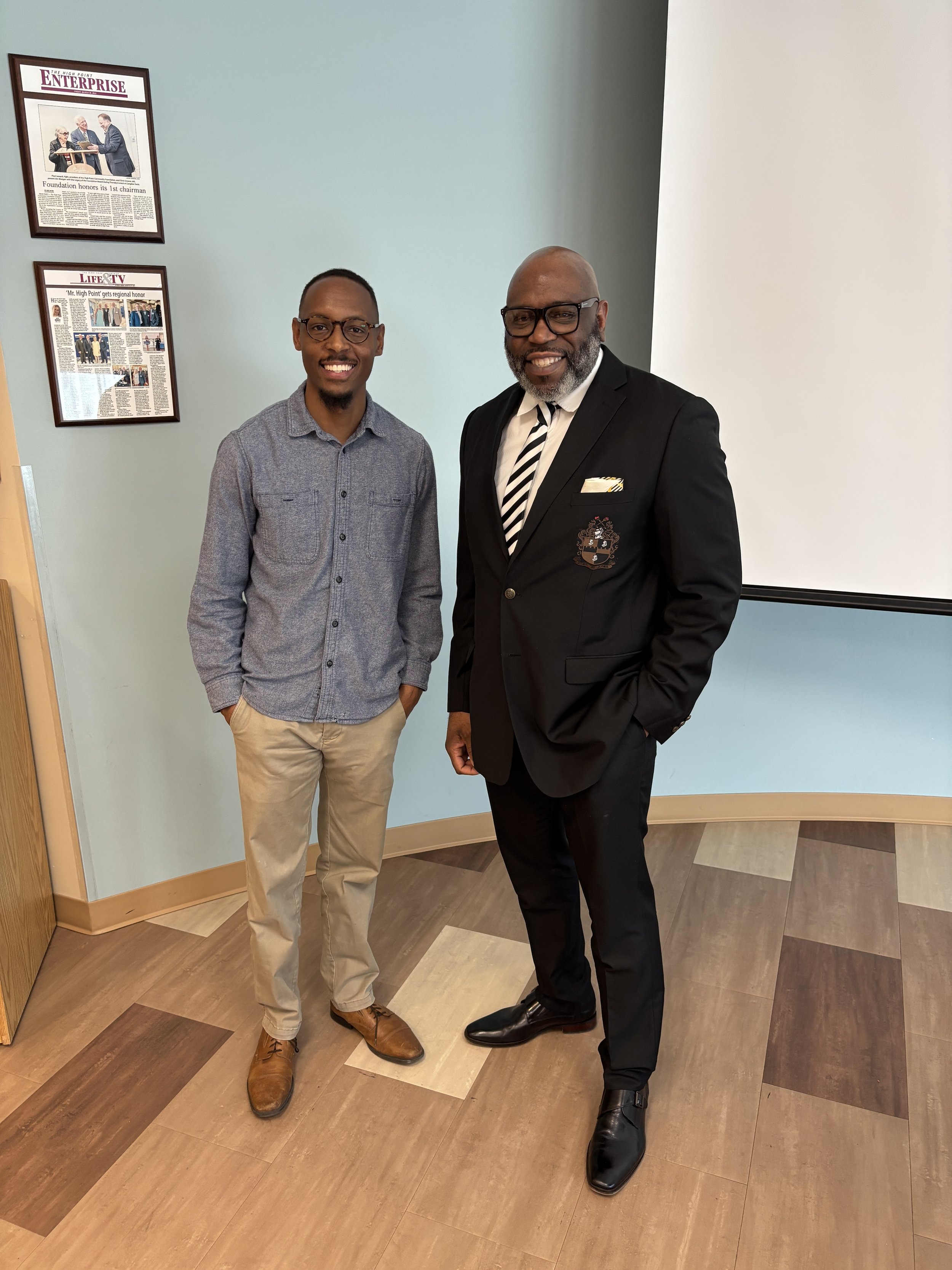   High Point Public Library High Point, NC   February 22, 2025 Pictured with Marcellus Joiner Supervisor of the Heritage Research Center of the High Point Public Library  