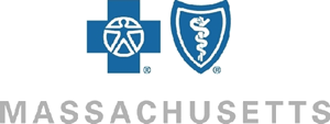Logos of Blue Cross Blue Shield Massachusetts and Massachusetts General Hospital.