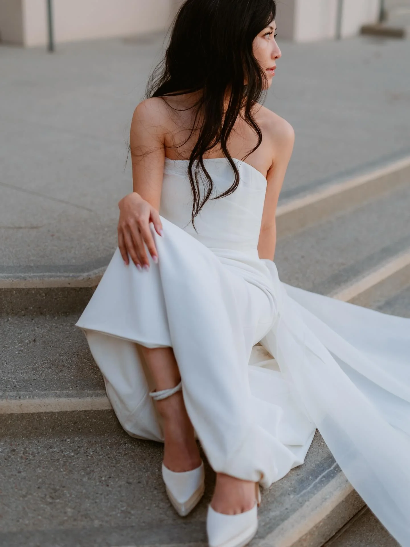 foreva and eva

photo @betherephoto 
venue @ebelloflb 
planner @_withjulia 
dress @newhite_bridal 
shoes @badgleymischka 
suit @suitsupply
video @joshuachunphotography 
hmua @lynnlmakeup 
dj @949studio