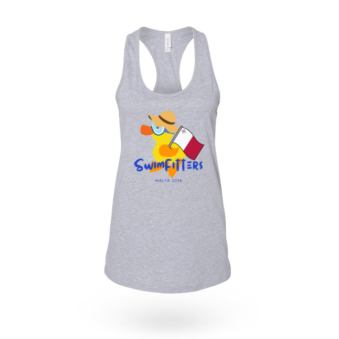 SwimFitters Malta Bound  Women's Jersey Racerback Tank