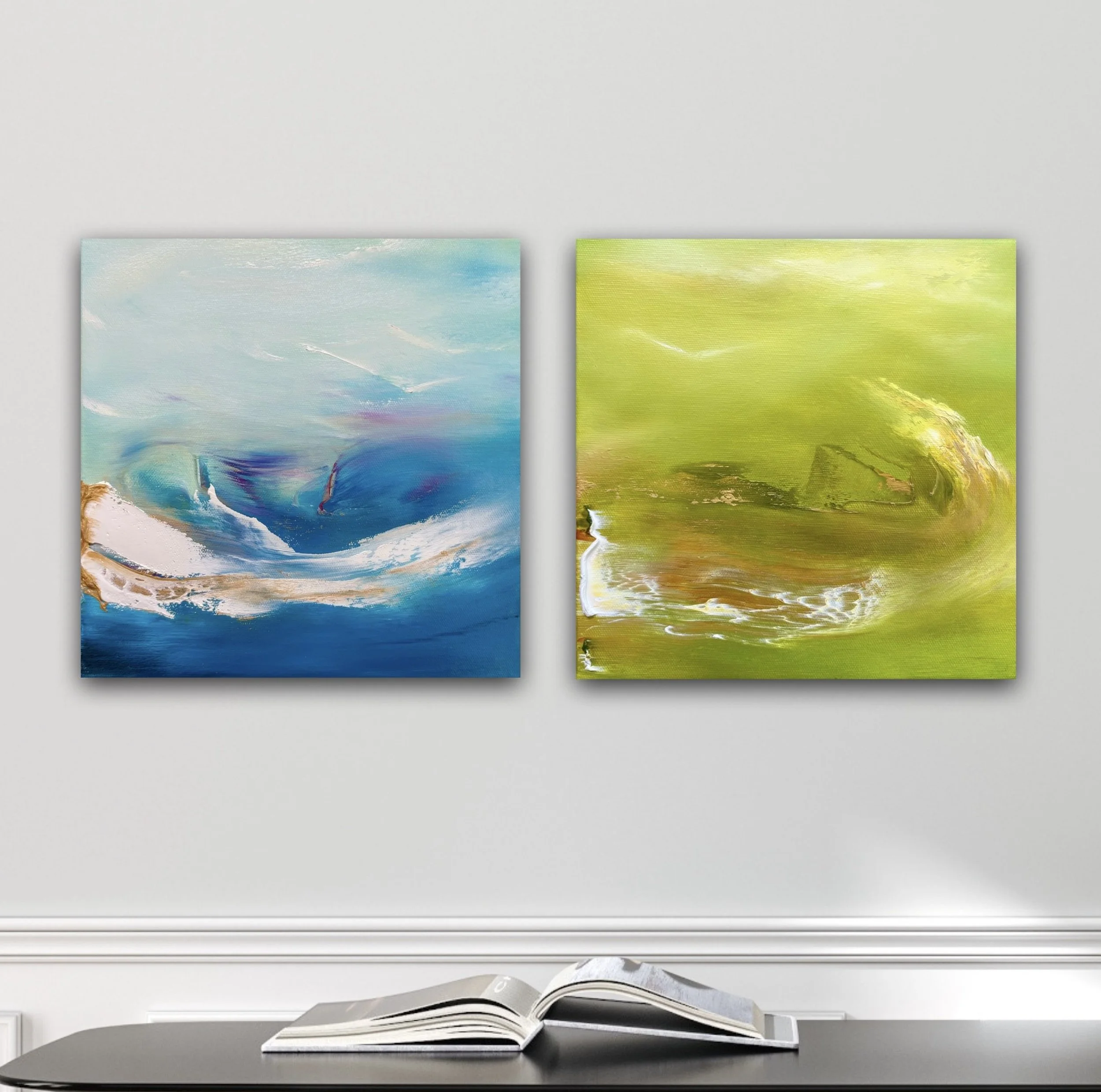 Little Stories - Diptych of Surfers Paradise and Golden Meadow artworks