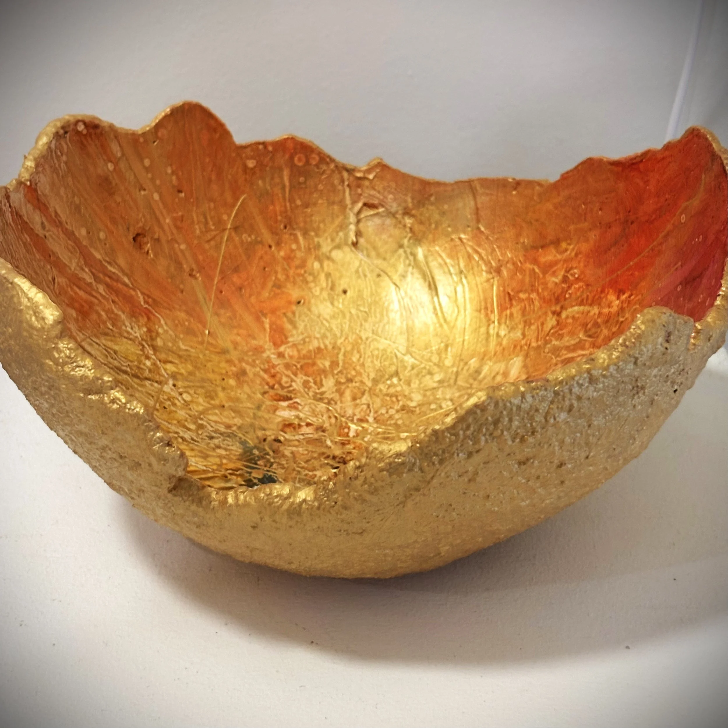 ceramic and gold leaf object work by Mira Cornbova