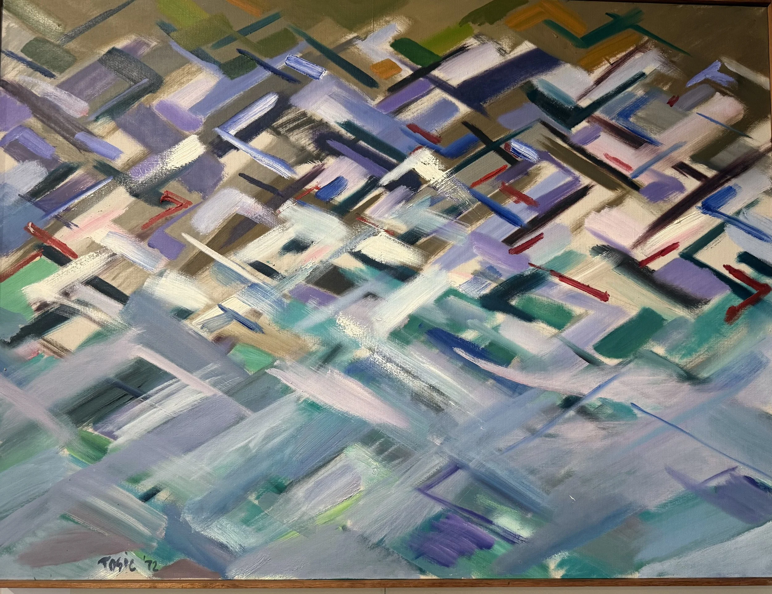 40" x 30" Oil Painting 1972 by Budimir Tosic