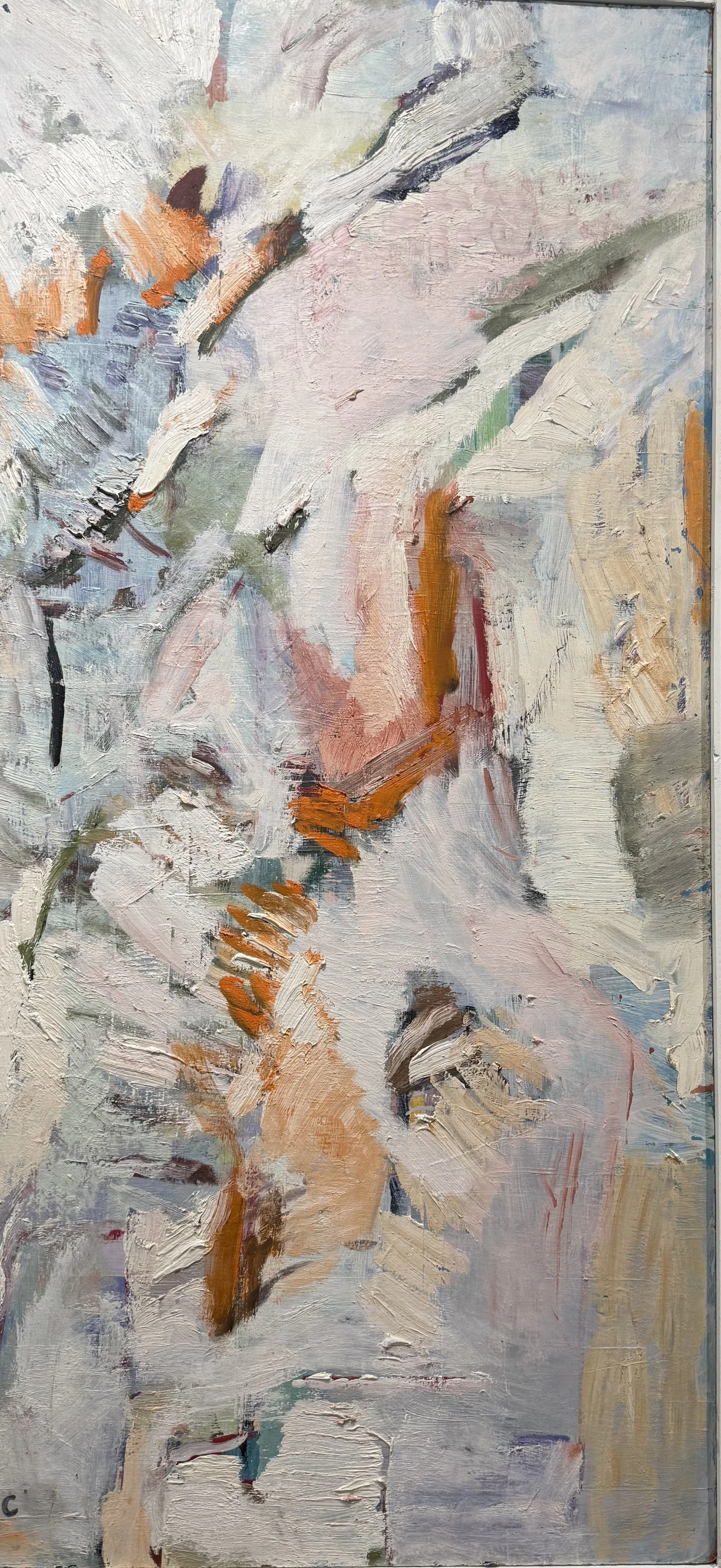 25" x 48" Oil Painting 1970s by Budimir Tosic