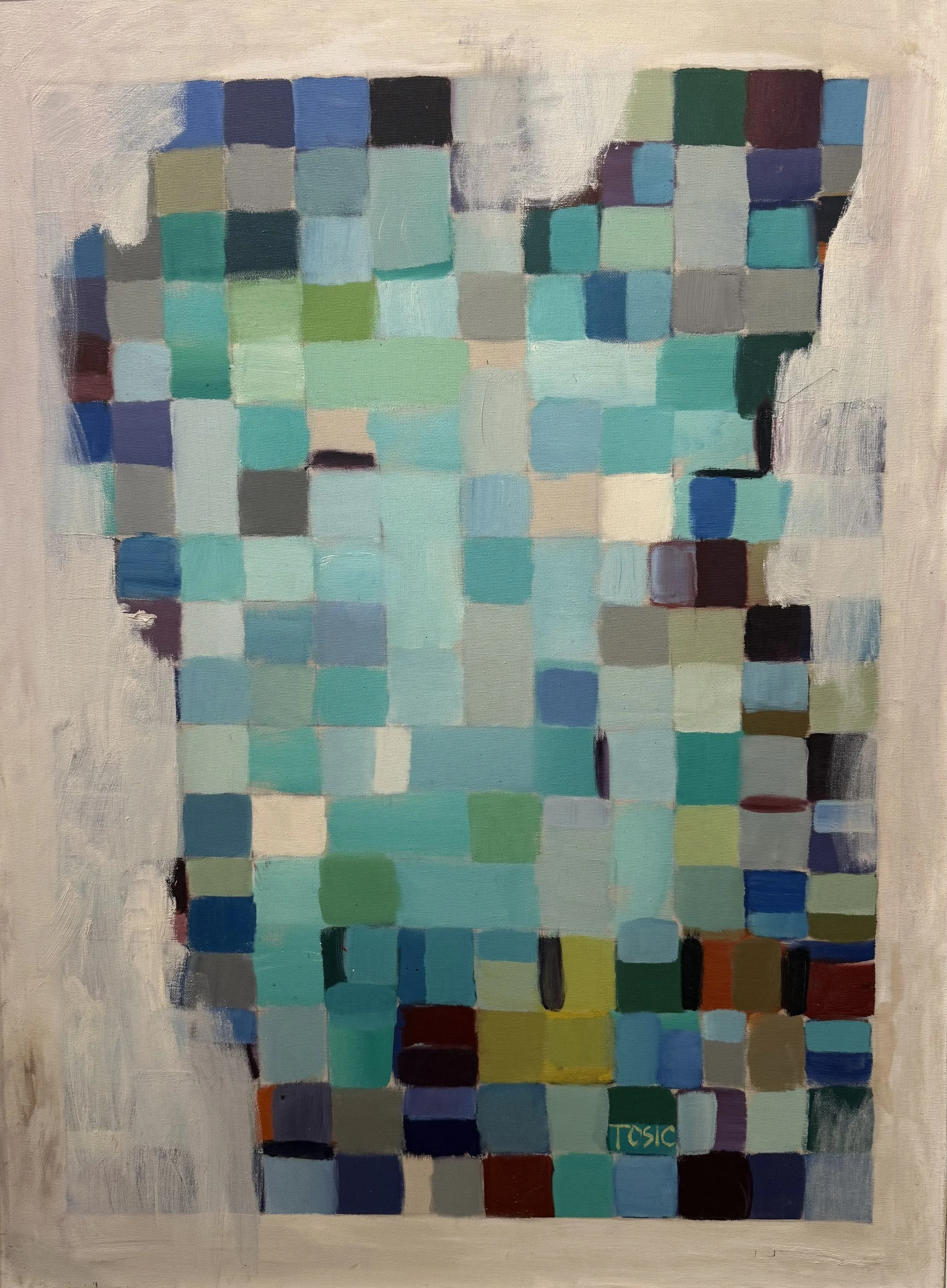 30" x 39" Oil Painting 1970s by Budimir Tosic