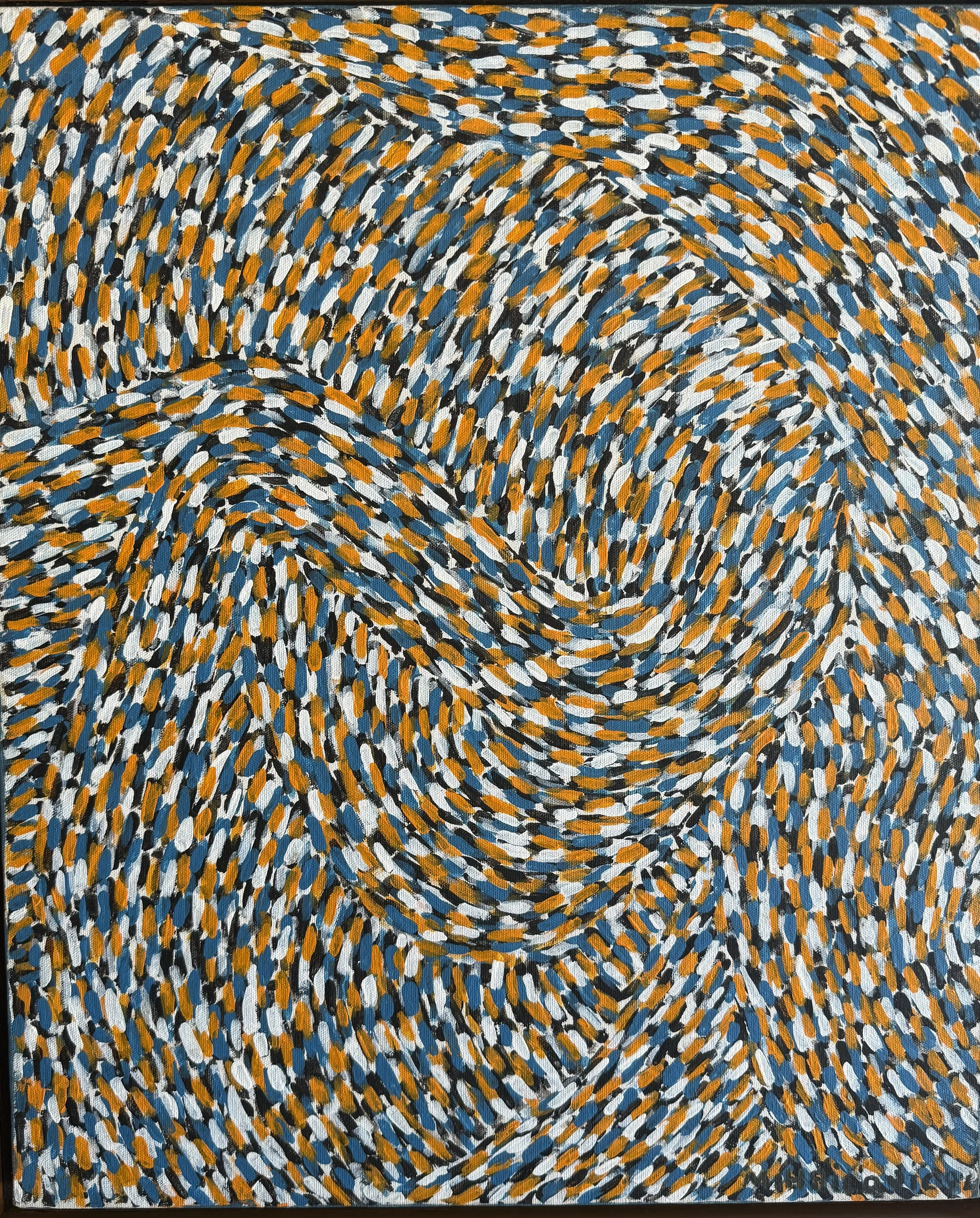21" x 25" Abstract Oil Painting 1991 by Miodrag Mihailovic