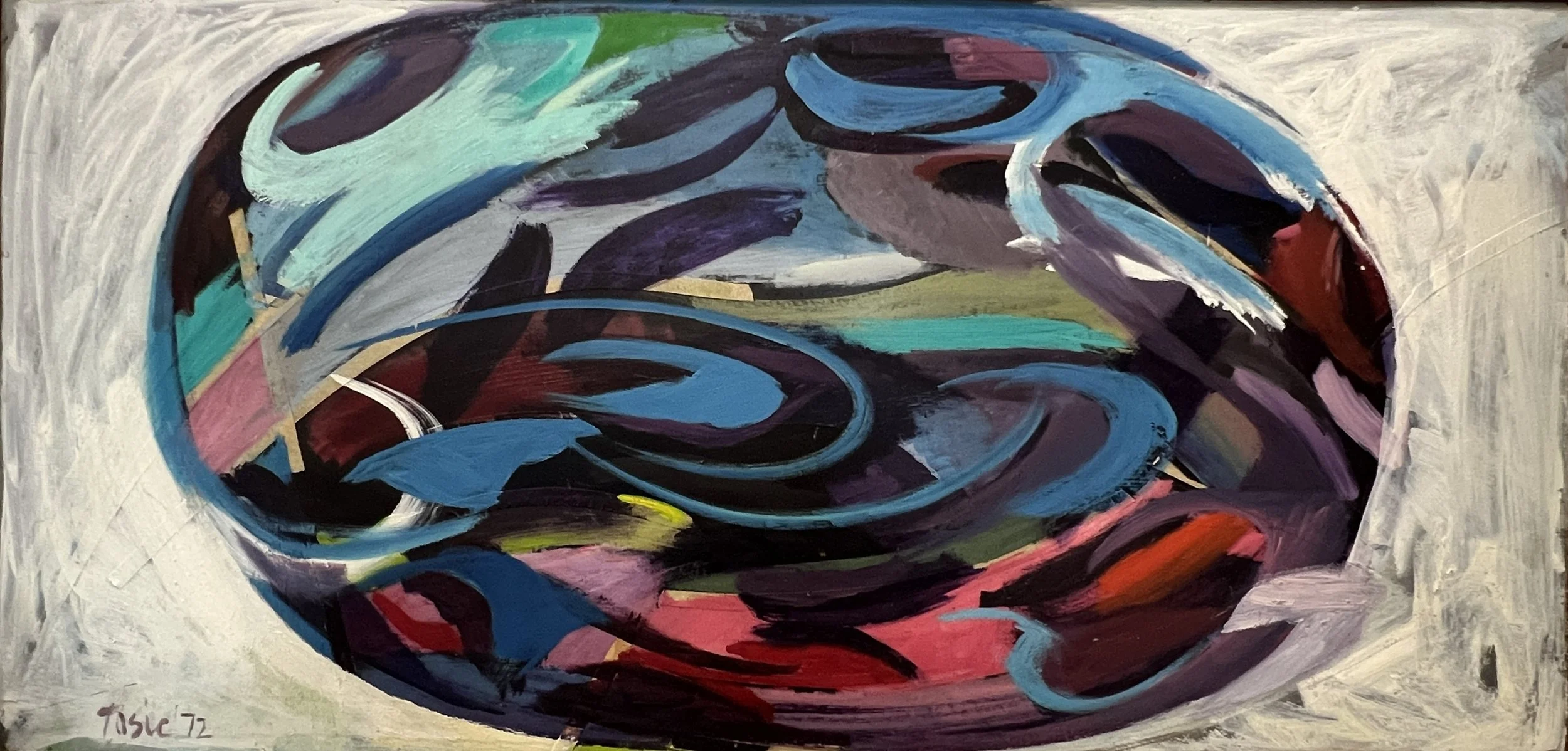 Oil Painting 1972 by Budimir Tosic