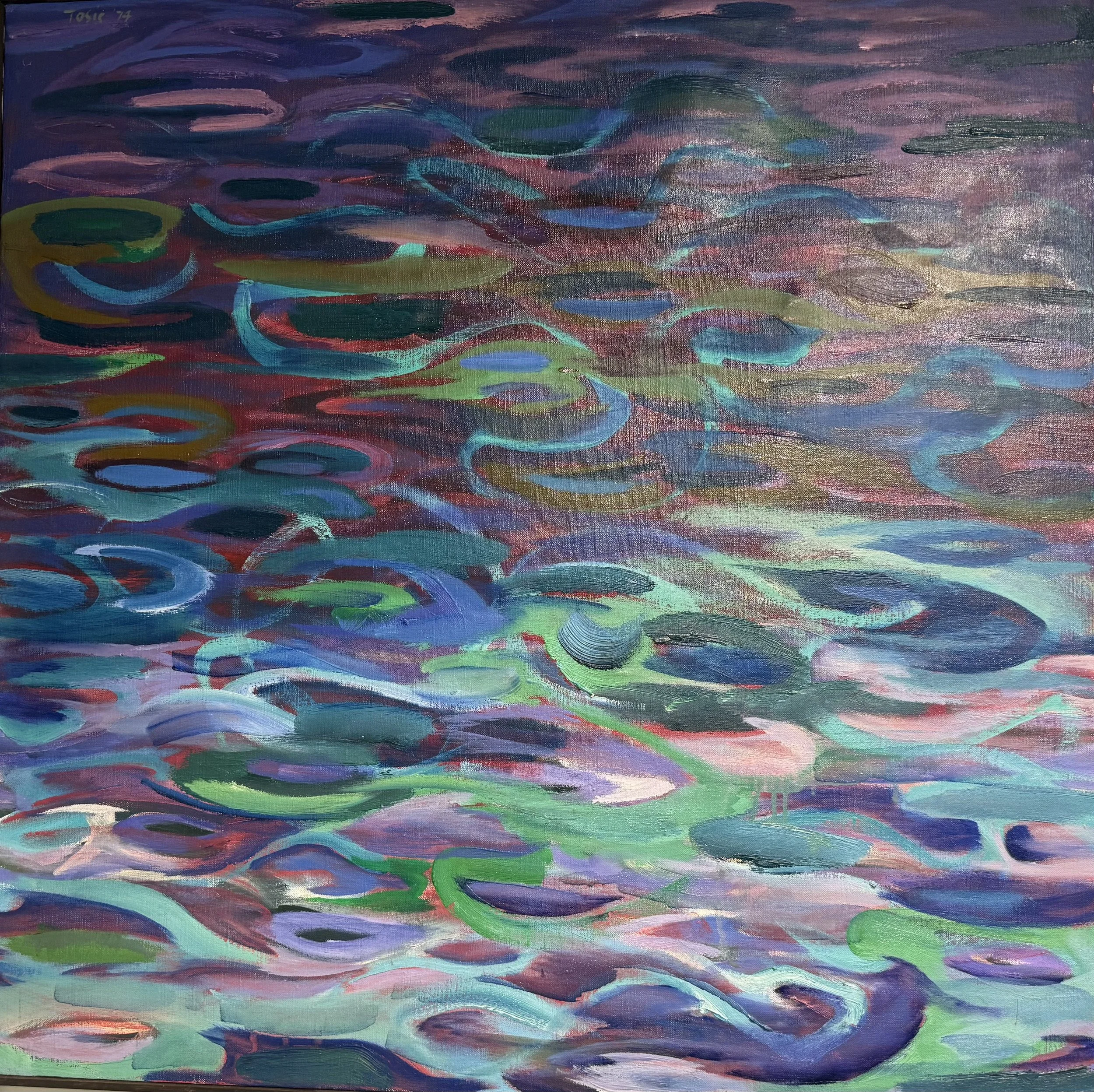 36" x 36" Oil Painting 1974 by Budimir Tosic