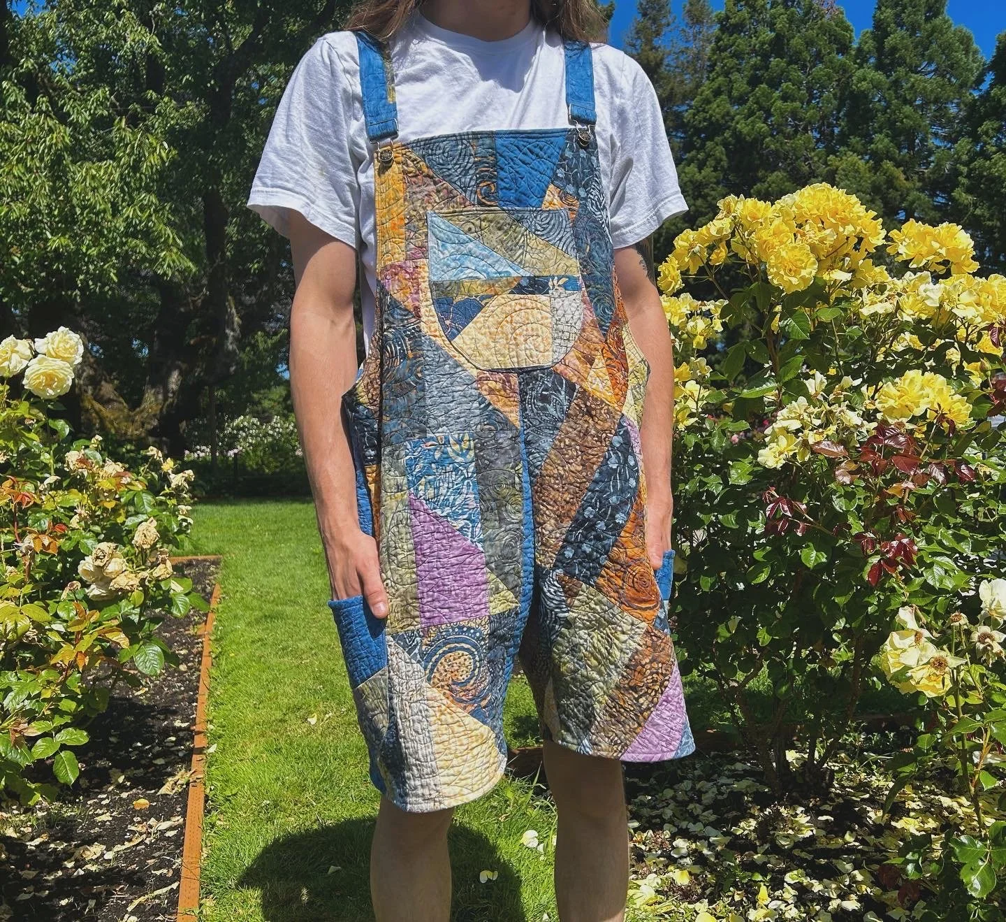 Quilted Shorties Overalls