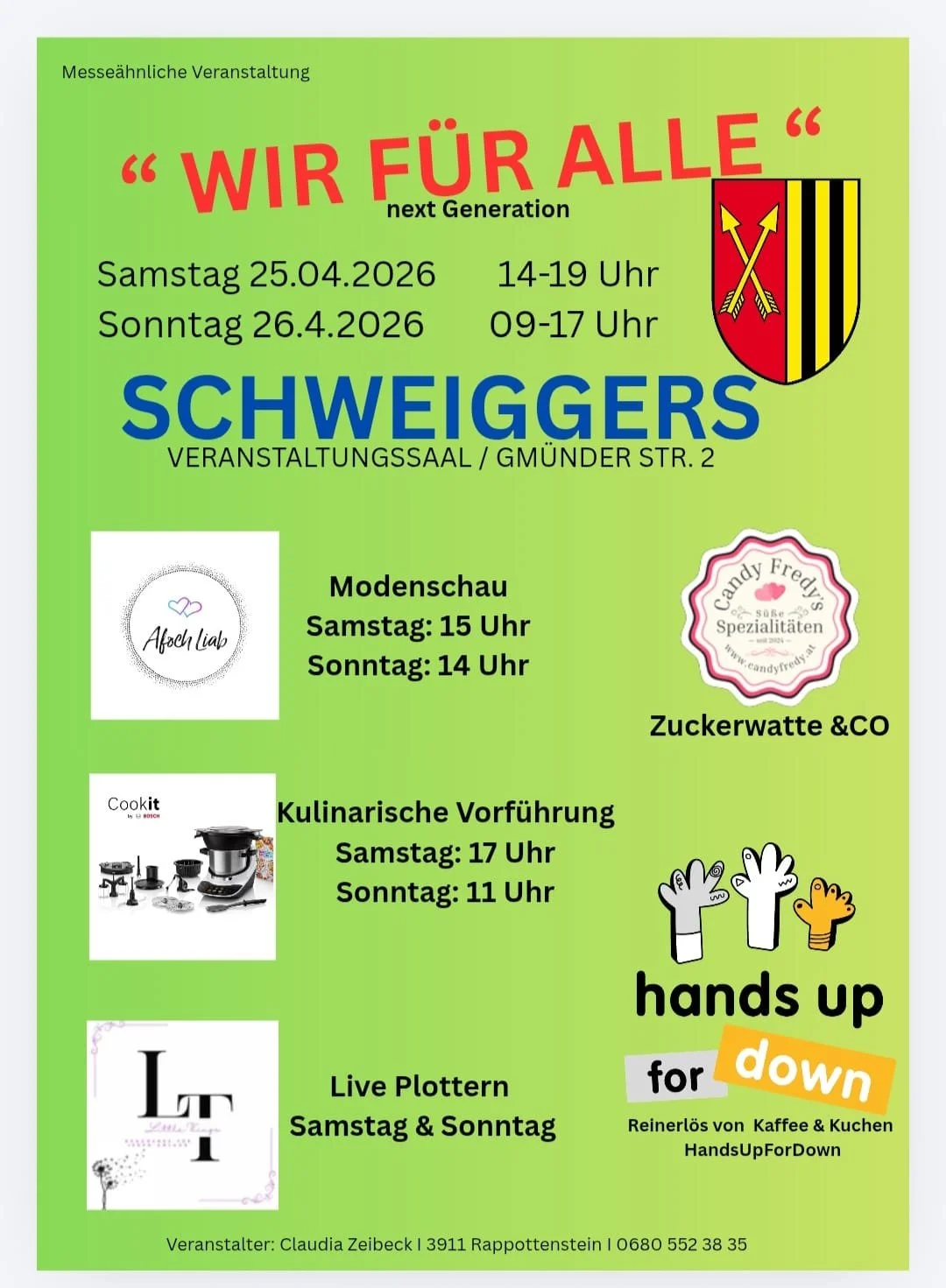 Am 25. &amp; 26. April bin ich auf der Messe „WIR FÜR ALLE – next Generation“ in Schweiggers.