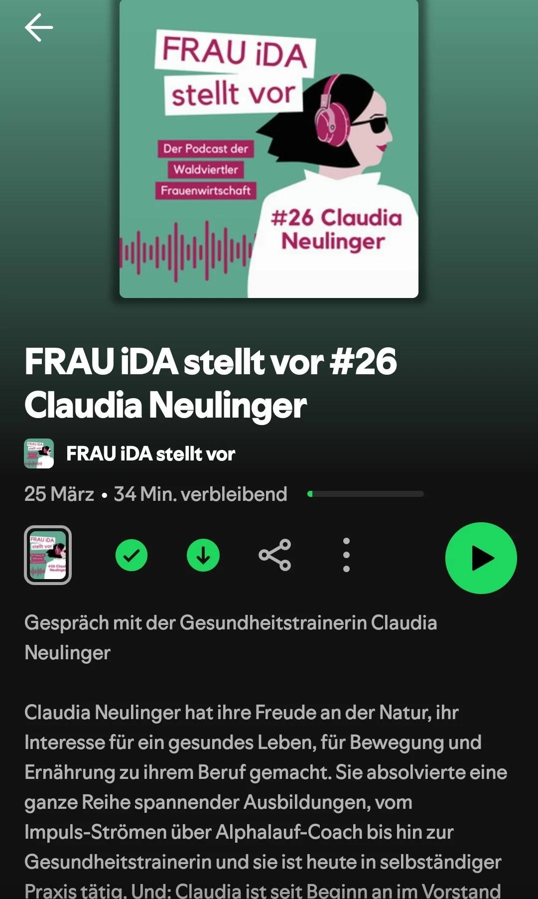 Spotify Podcast der Waldviertler Frauenwirtschaft  "FRAU iDA stellt vor".
