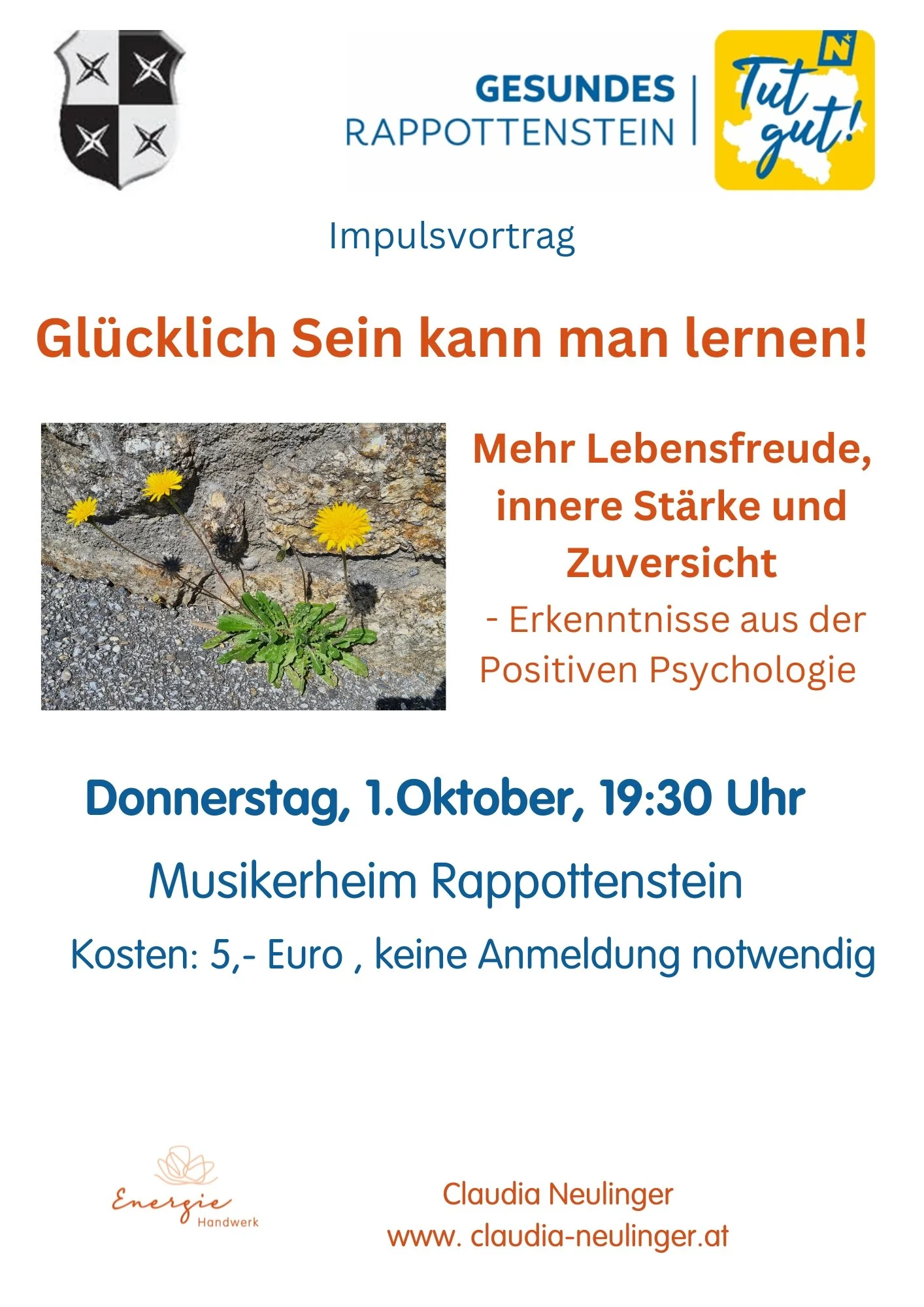 Positive Psychologie, Vortrag, Waldviertel, Ganzheitliches Gesundheitscoaching, Mentaltraining