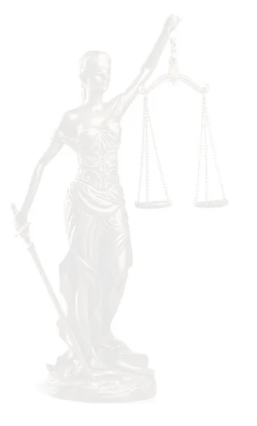 Lady Justice statue holding scales and sword.