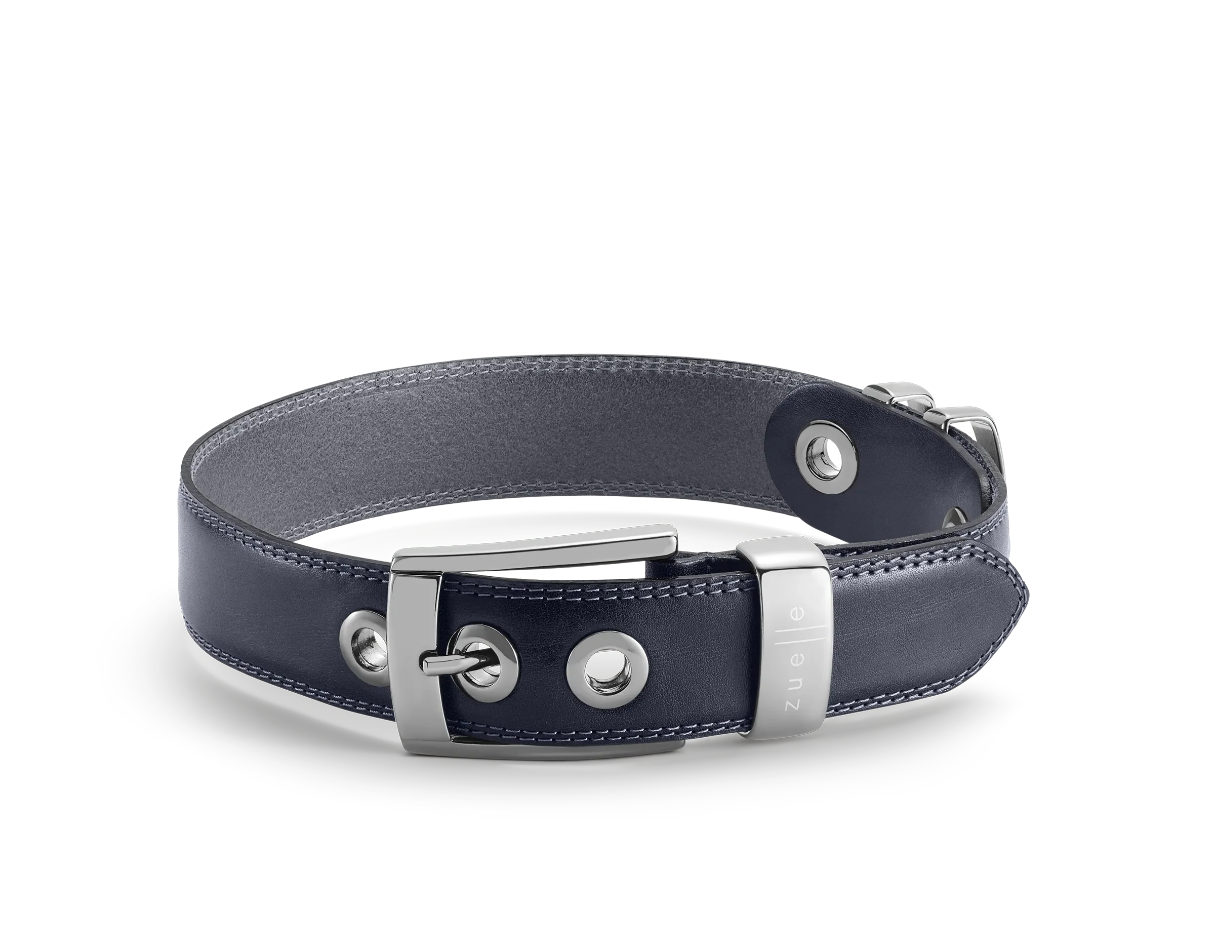 Leder-Hundehalsband «Edoardo» navy
