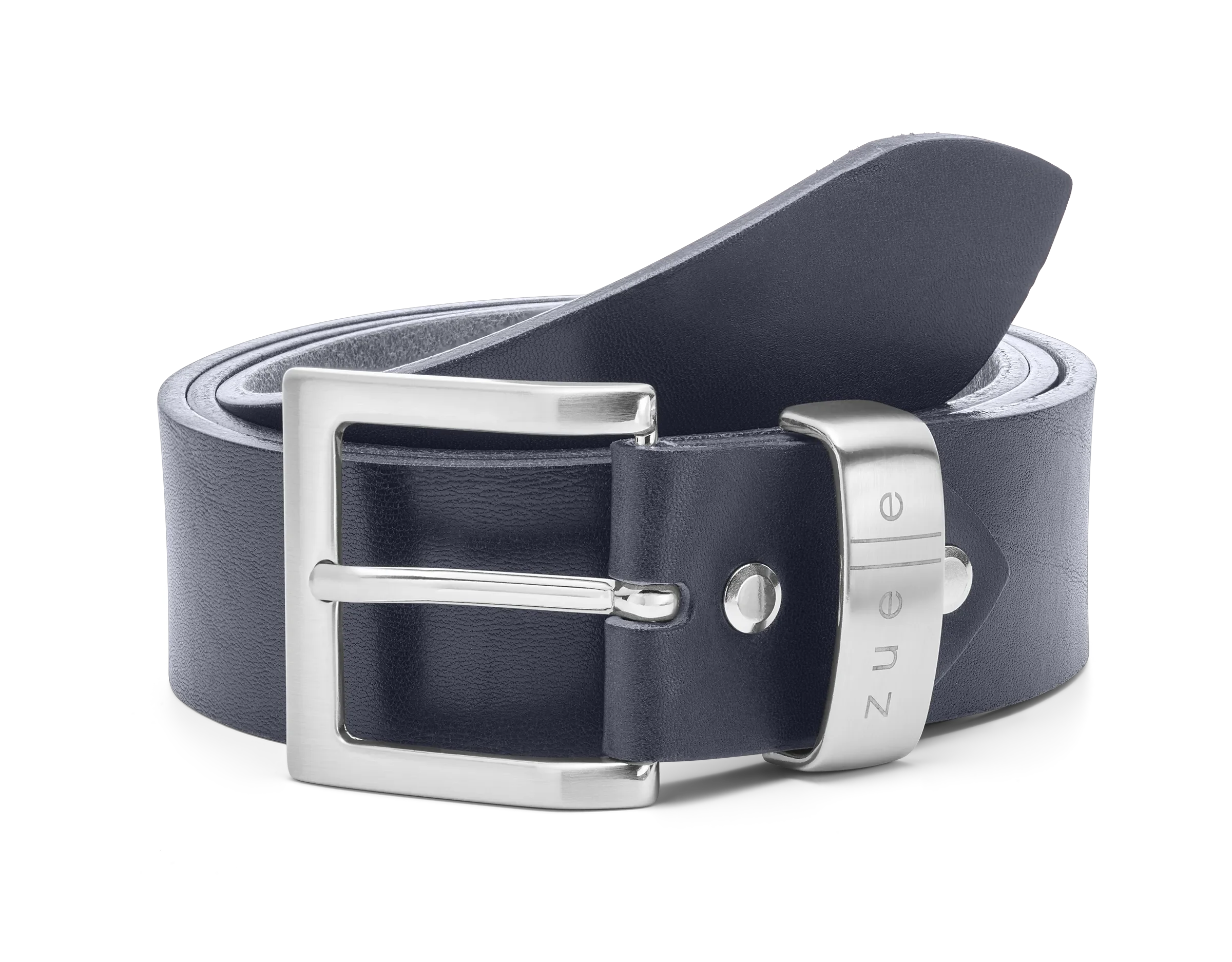 klassischer Ledergürtel «Rodolfo» seidenmatt navy