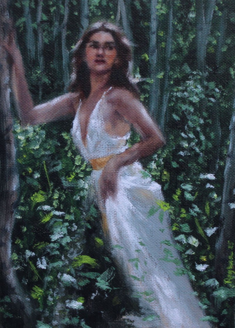 "Whisper in White", oil on 5x7" linen panel. Sold