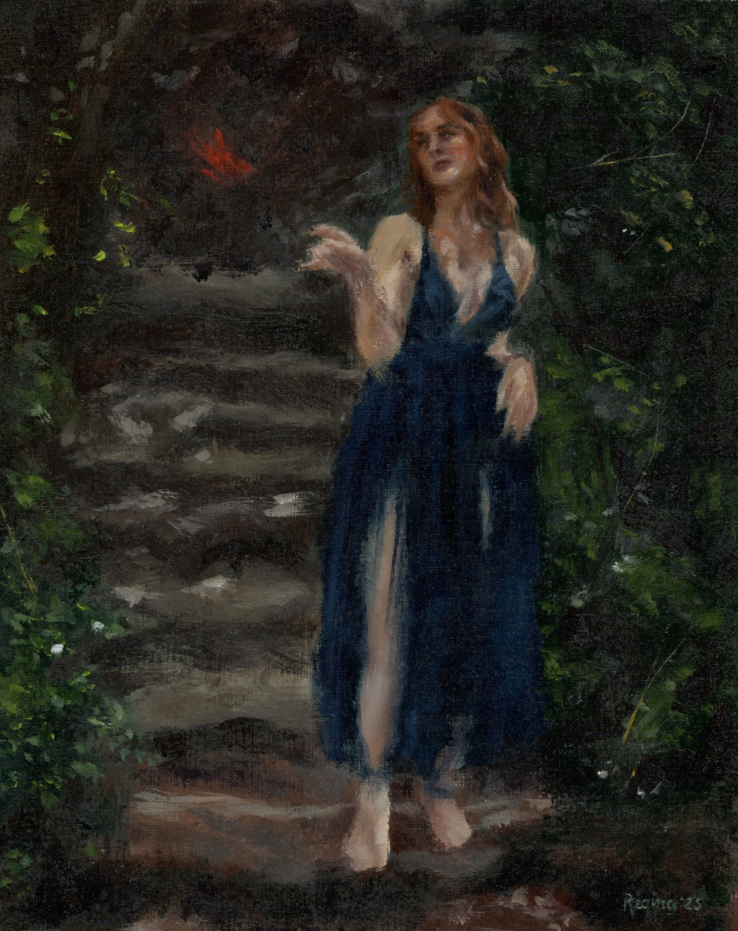 "Follow Me", oil on 8x10" linen paper. Available