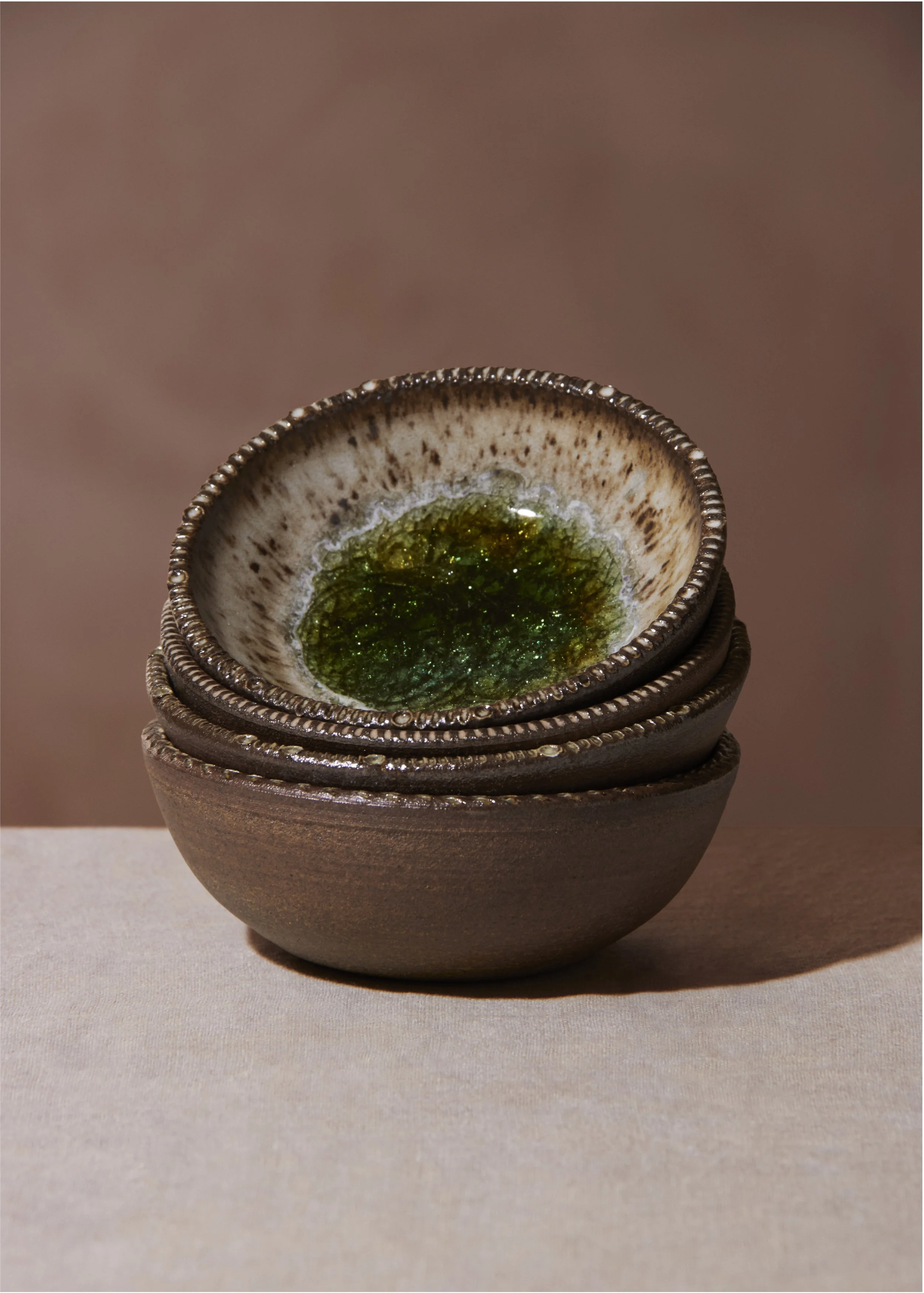 Woodfired Ring Bowls with Imprinted Rims
