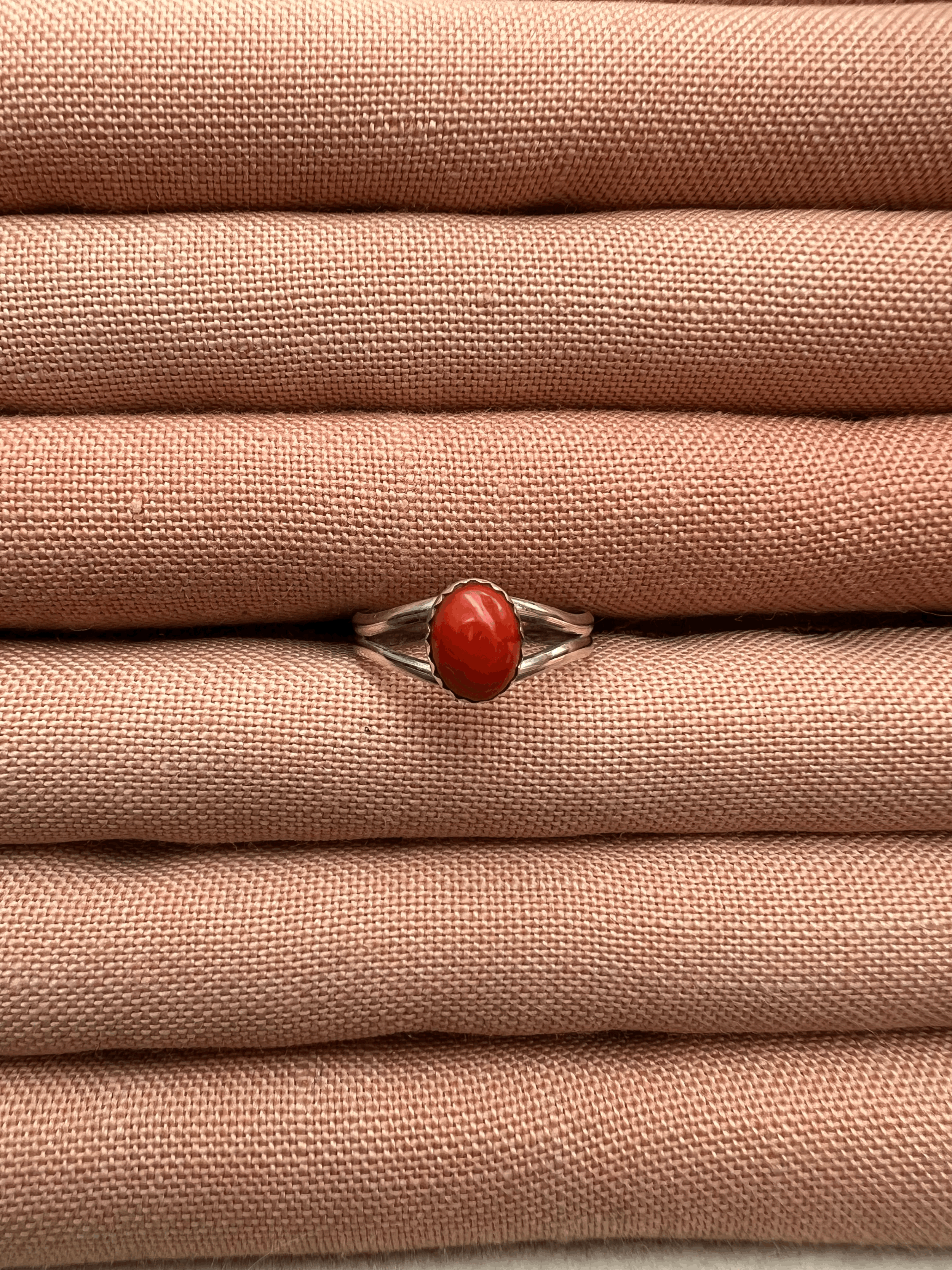 Sterling Silver Coral Ring