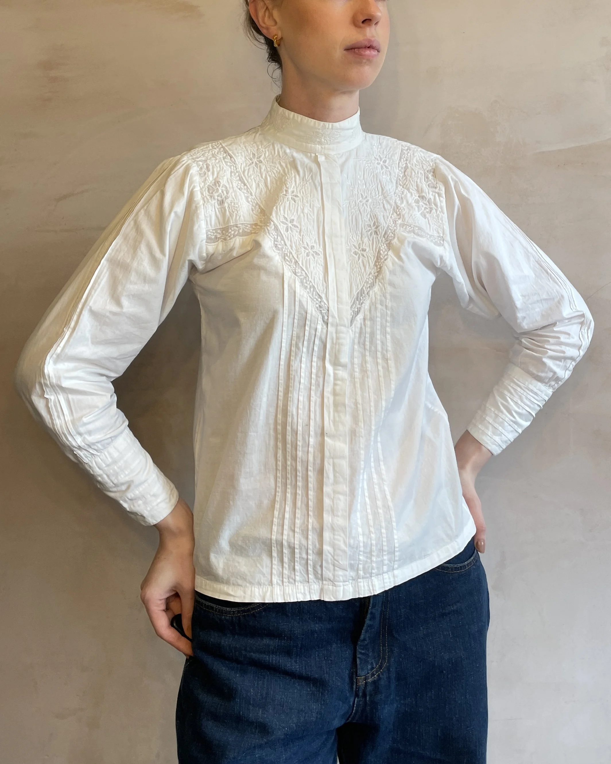 Vintage 90's Cotton Victorian Inspired Blouse