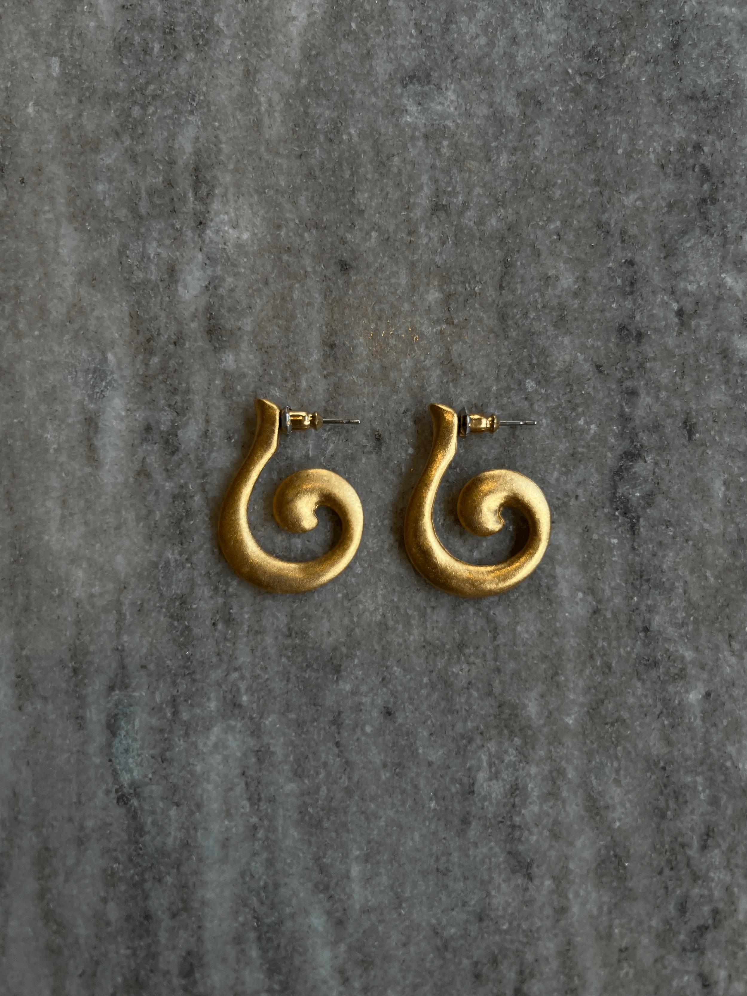 Matt Gold Swirl Earrings