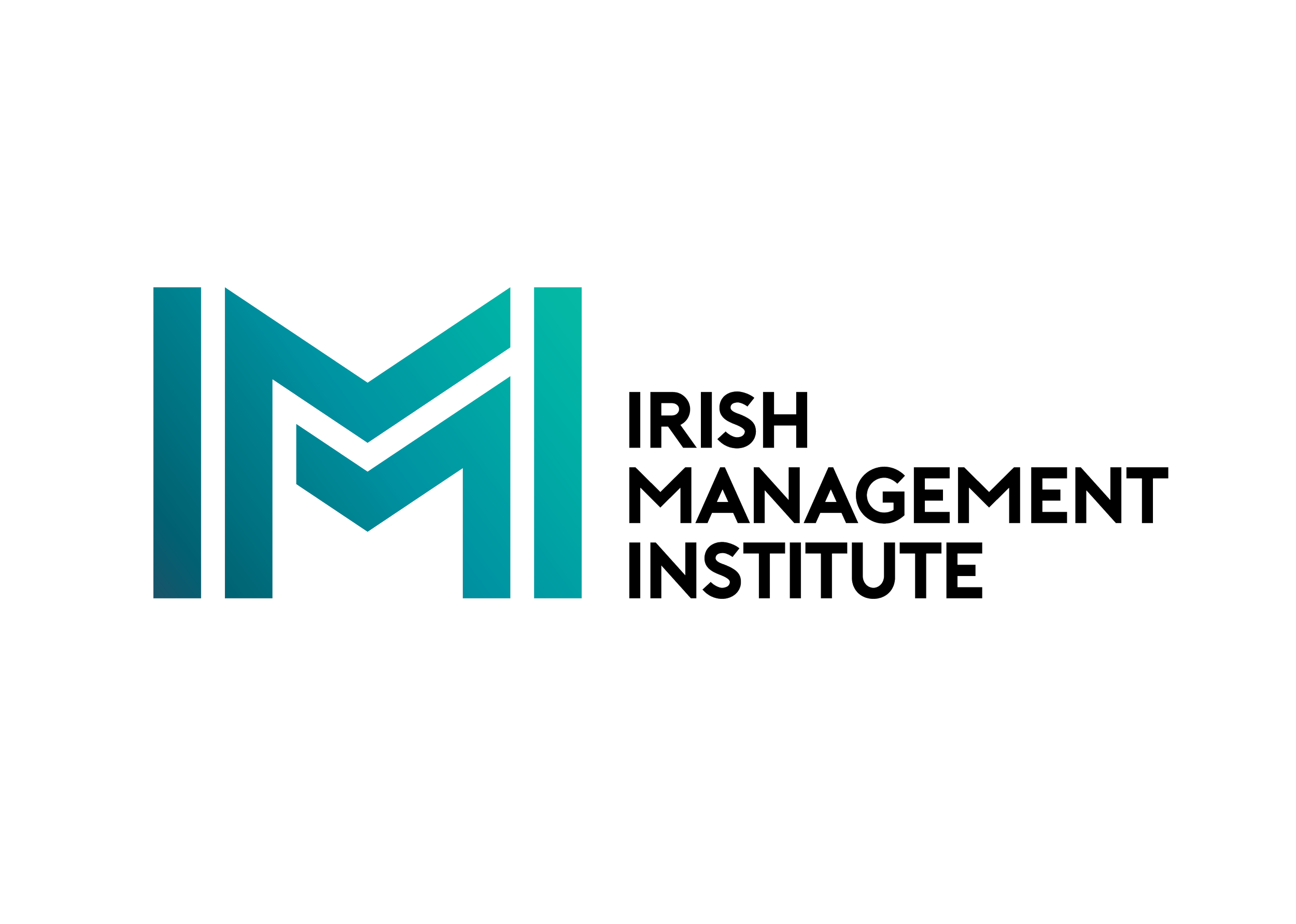 Logo for Irish Management Institute with stylized initials and black and white text.