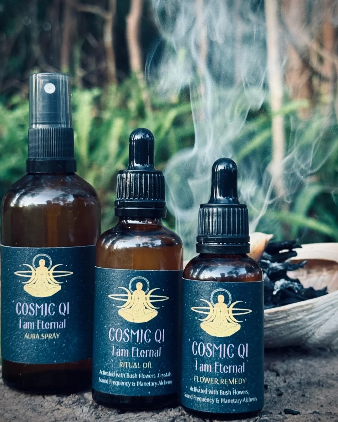 Cosmic Qi has arrived ✨
A harmonising trio of flower remedy, aura spray and ritual oil, created to support unity, expansion and remembrance.

It brings groundedness from earthly qi and transcendence from heavenly qi, meeting in the heart as Cosmic Qi