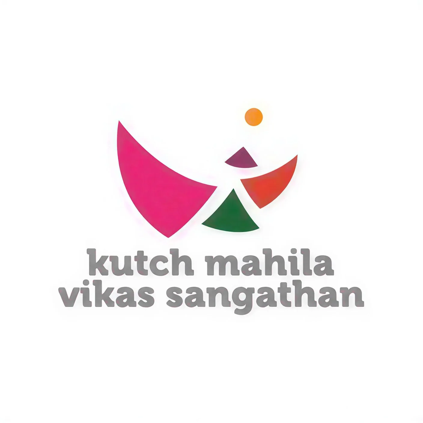 Logo with colorful geometric shapes and the words "kutch mahila vikas sangathan" in gray text.