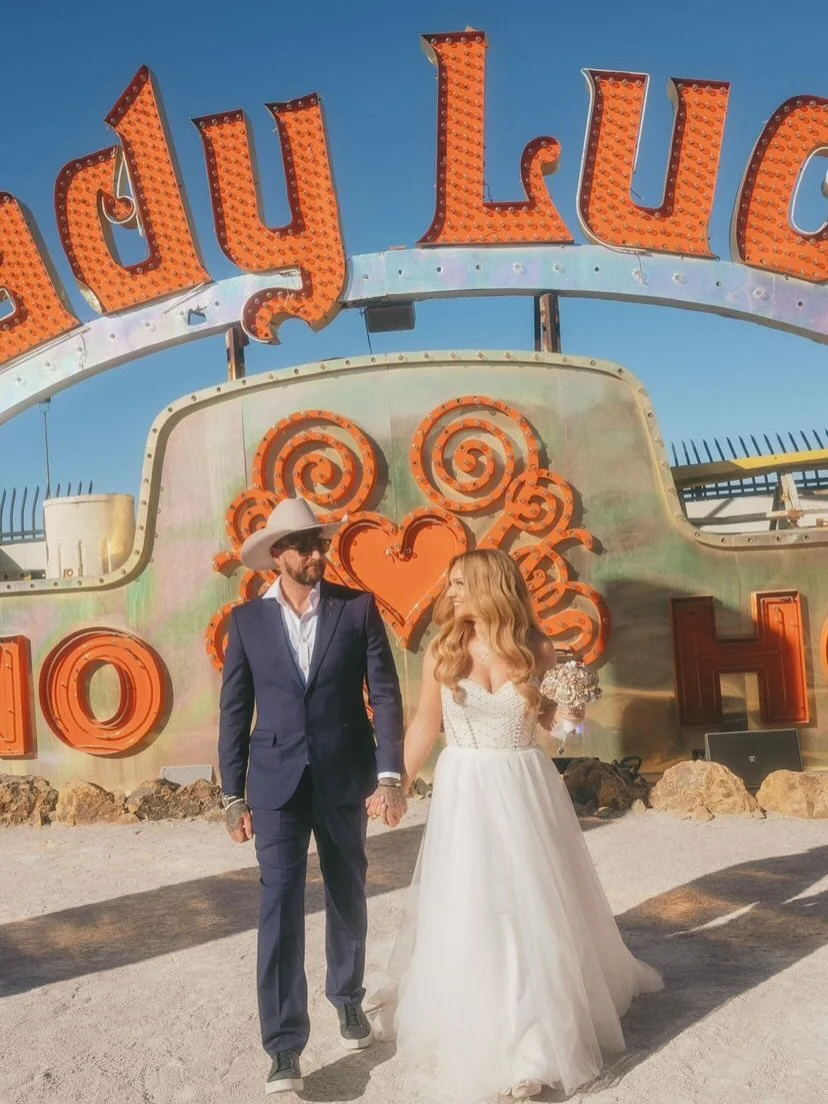 Real Bride - Charlotte &amp; Paul 🧡 

Still not over this one ✨
I had the absolute pleasure of altering this bride&rsquo;s wedding dress and she took it to VEGAS 🧡
The photos are unreal and she looks incredible.
Nothing better than seeing your work